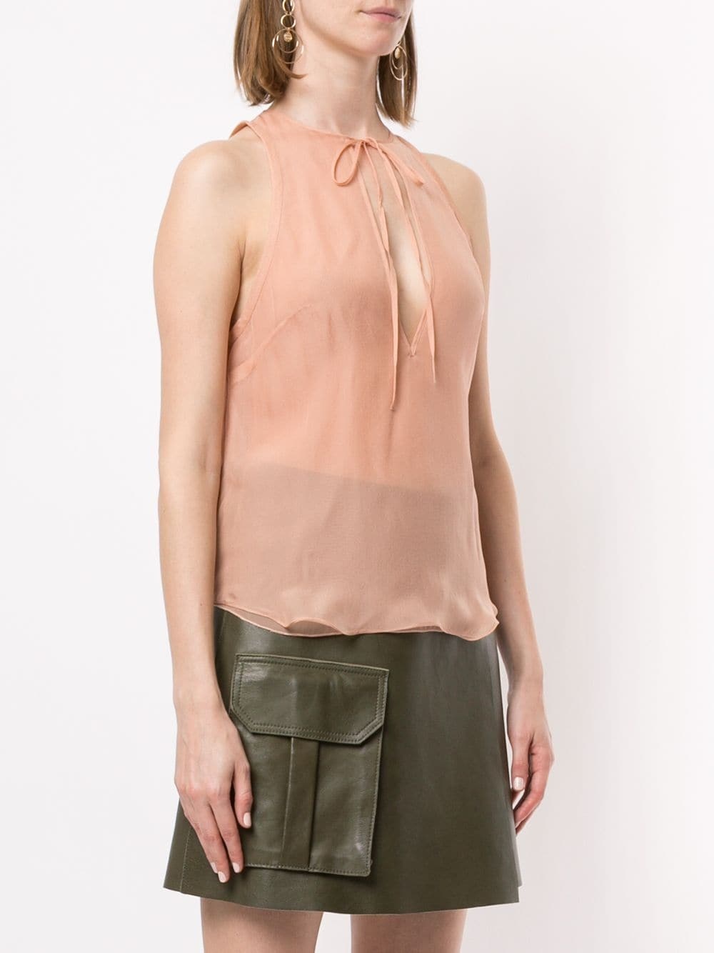 sleeveless silk blouse - 3