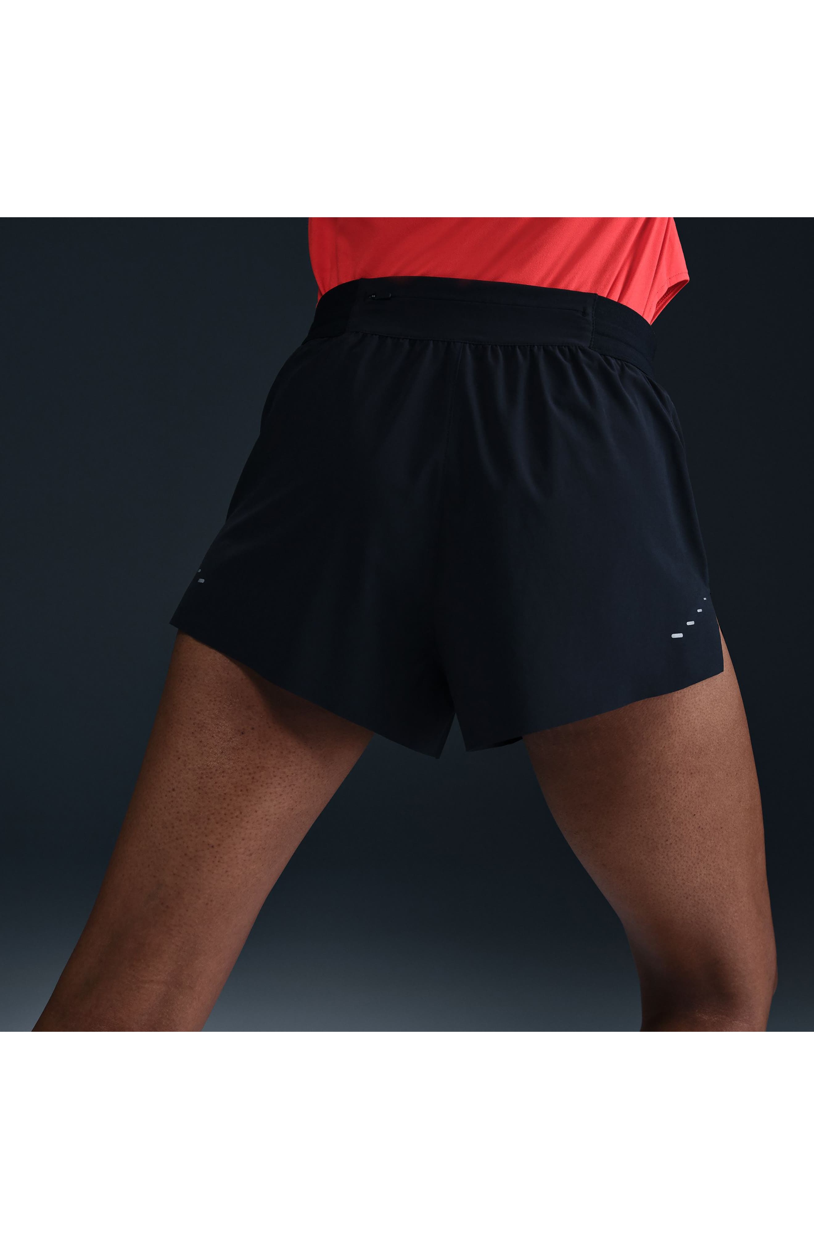 Nike Swift Dri-FIT Mid-Rise Brief-Lined Running Shorts in 010 Black/reflective Silv at Nordstrom - 7