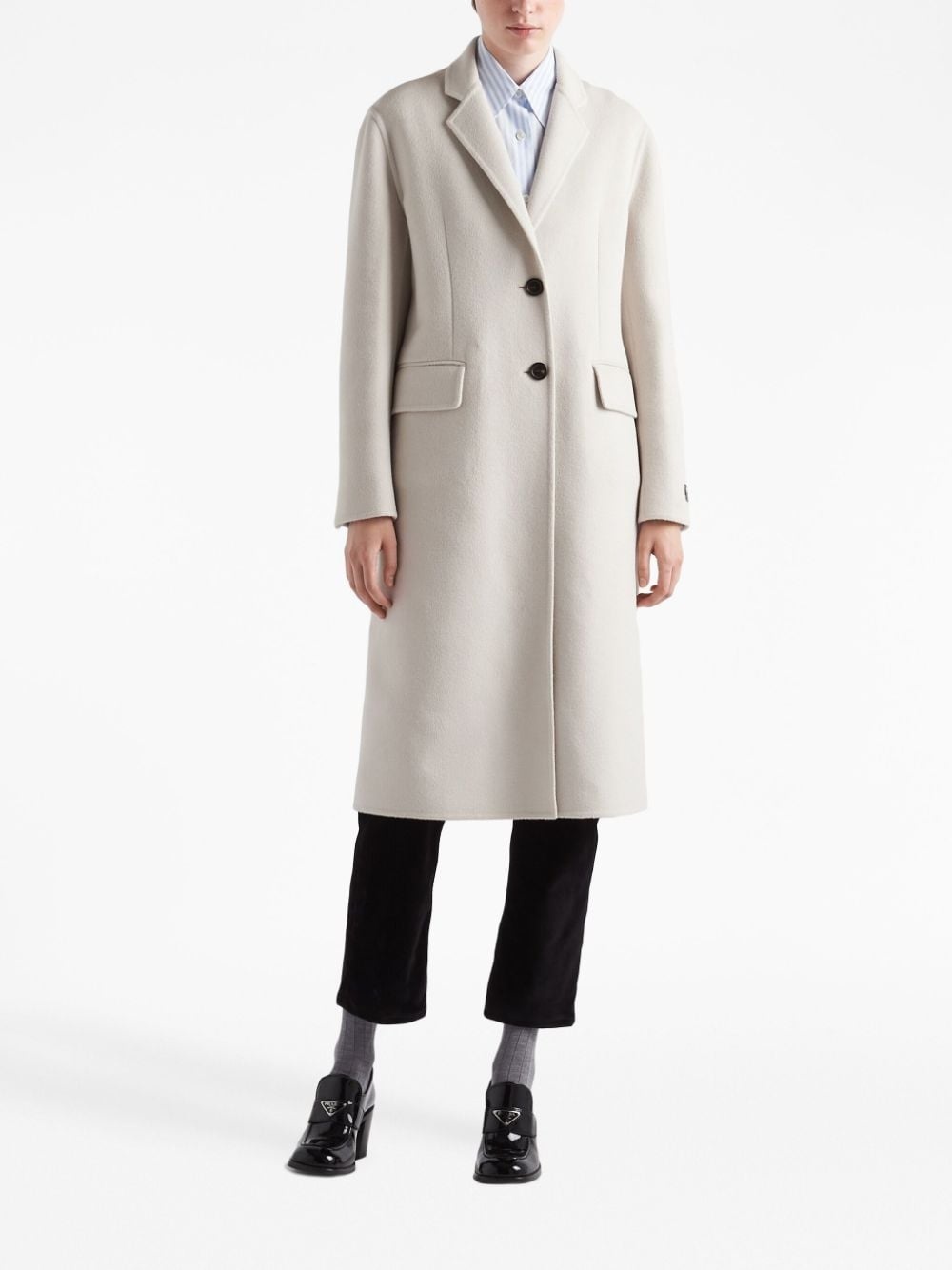 wool single-breasted coat - 2