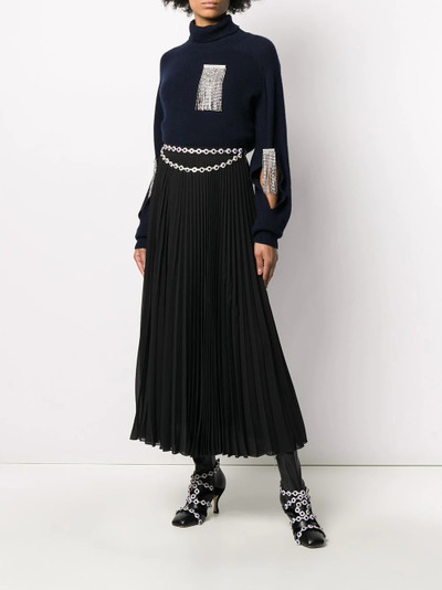 Christopher Kane long crystal-embellished pleated skirt outlook