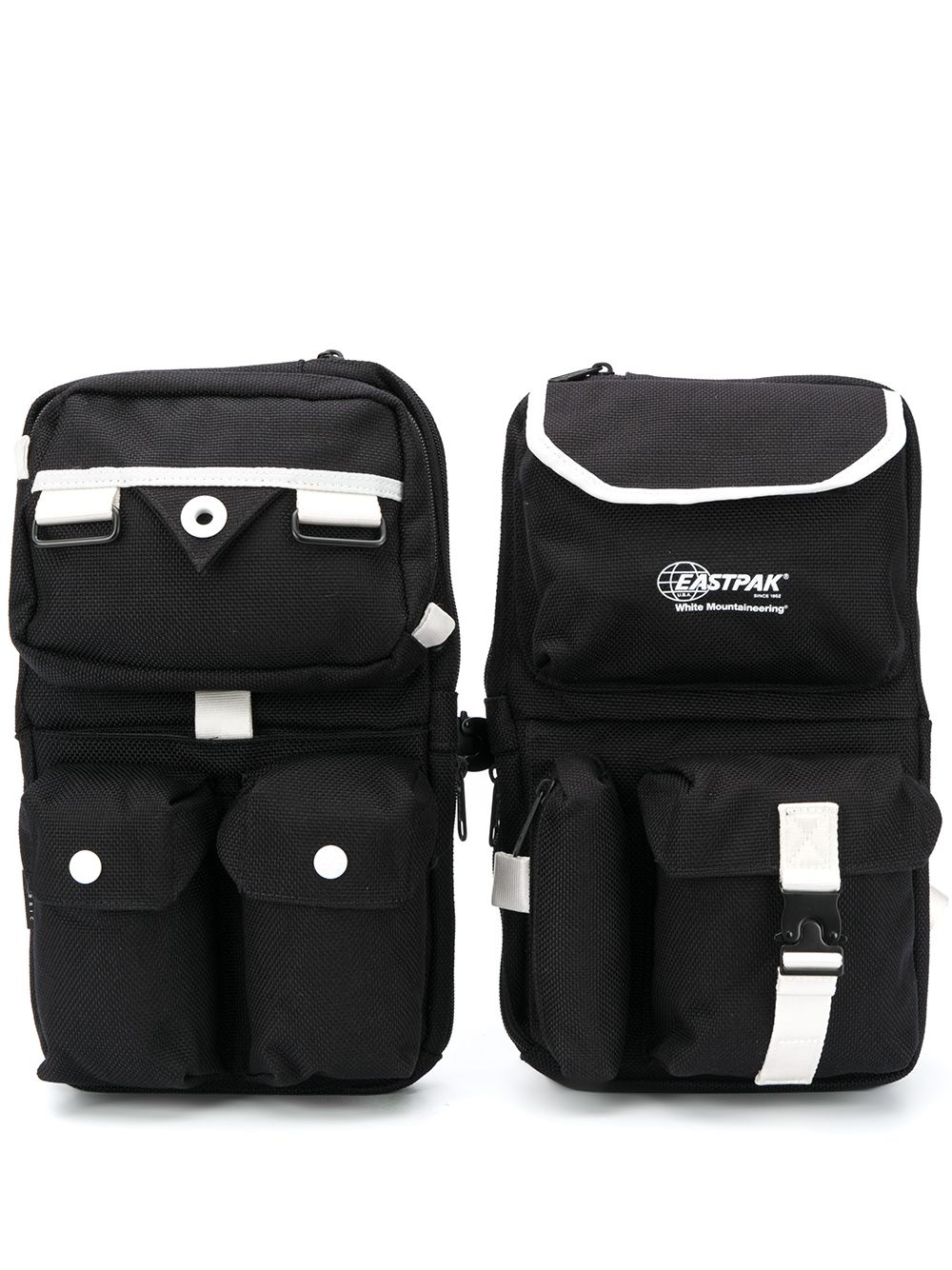 two-tone multi-pocket backpack - 1