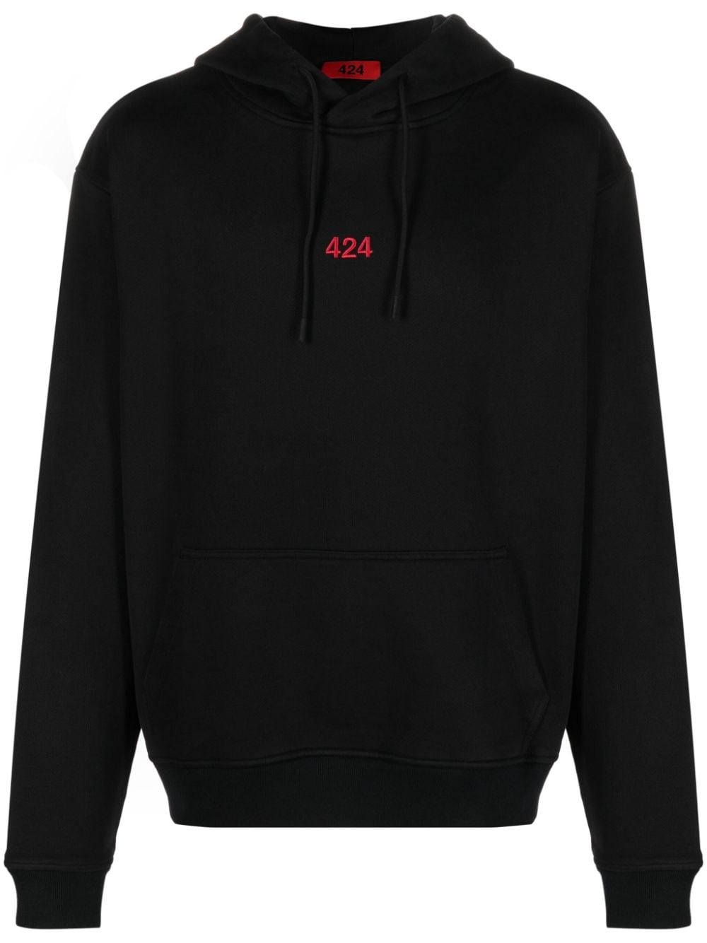 logo-embroidered cotton hoodie - 1