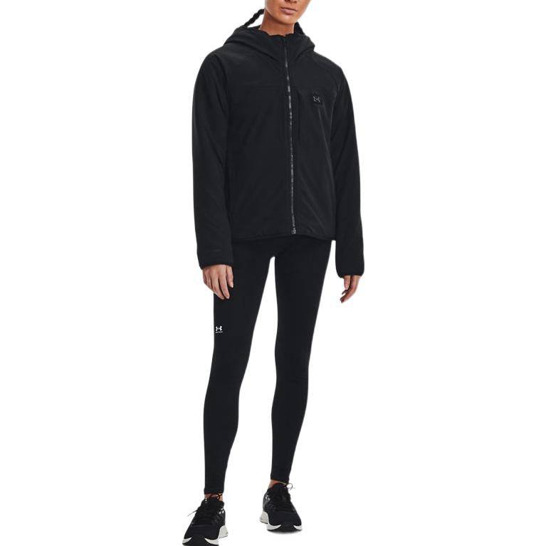 (WMNS) Under Armour Latitude Sherpa Full-Zip Hooded Jacket 'Black' 1373289-001 - 4