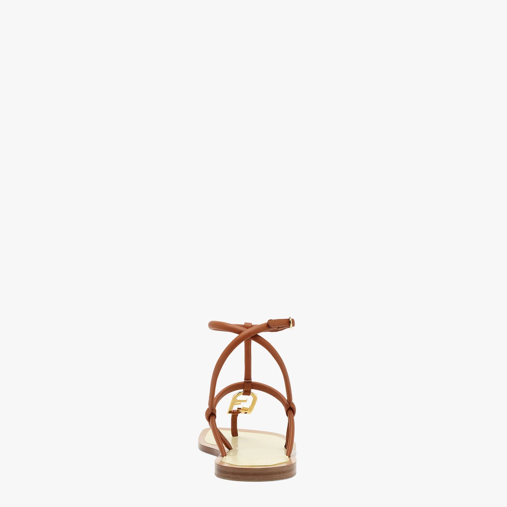 Brown nappa leather thong sandals - 3