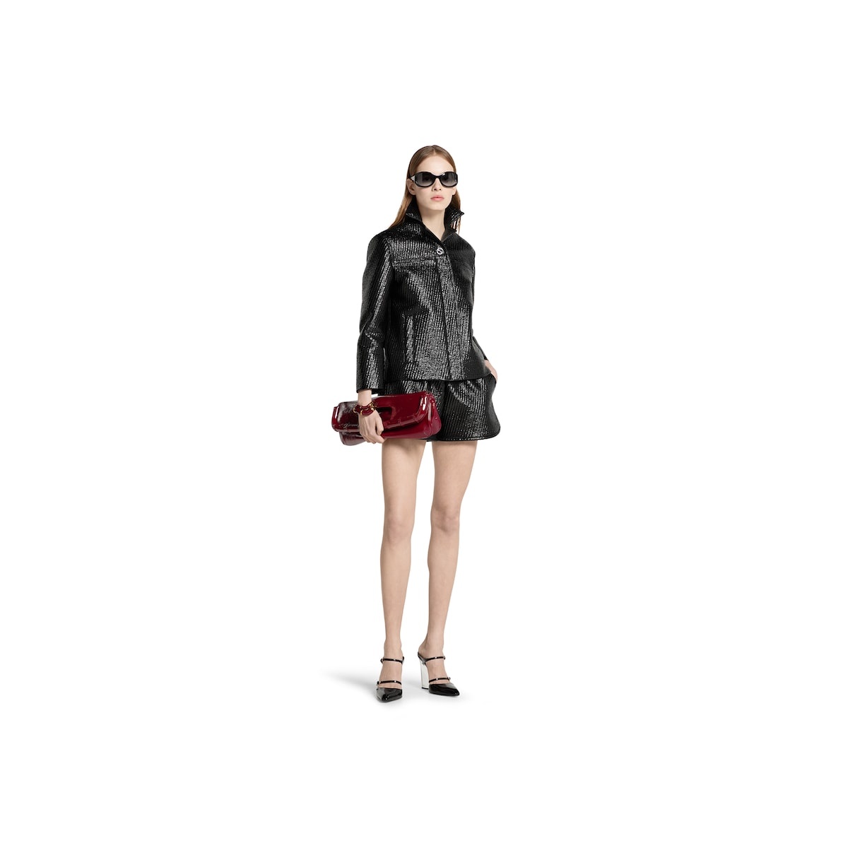 Diagonal coated wool boxy jacket - 2
