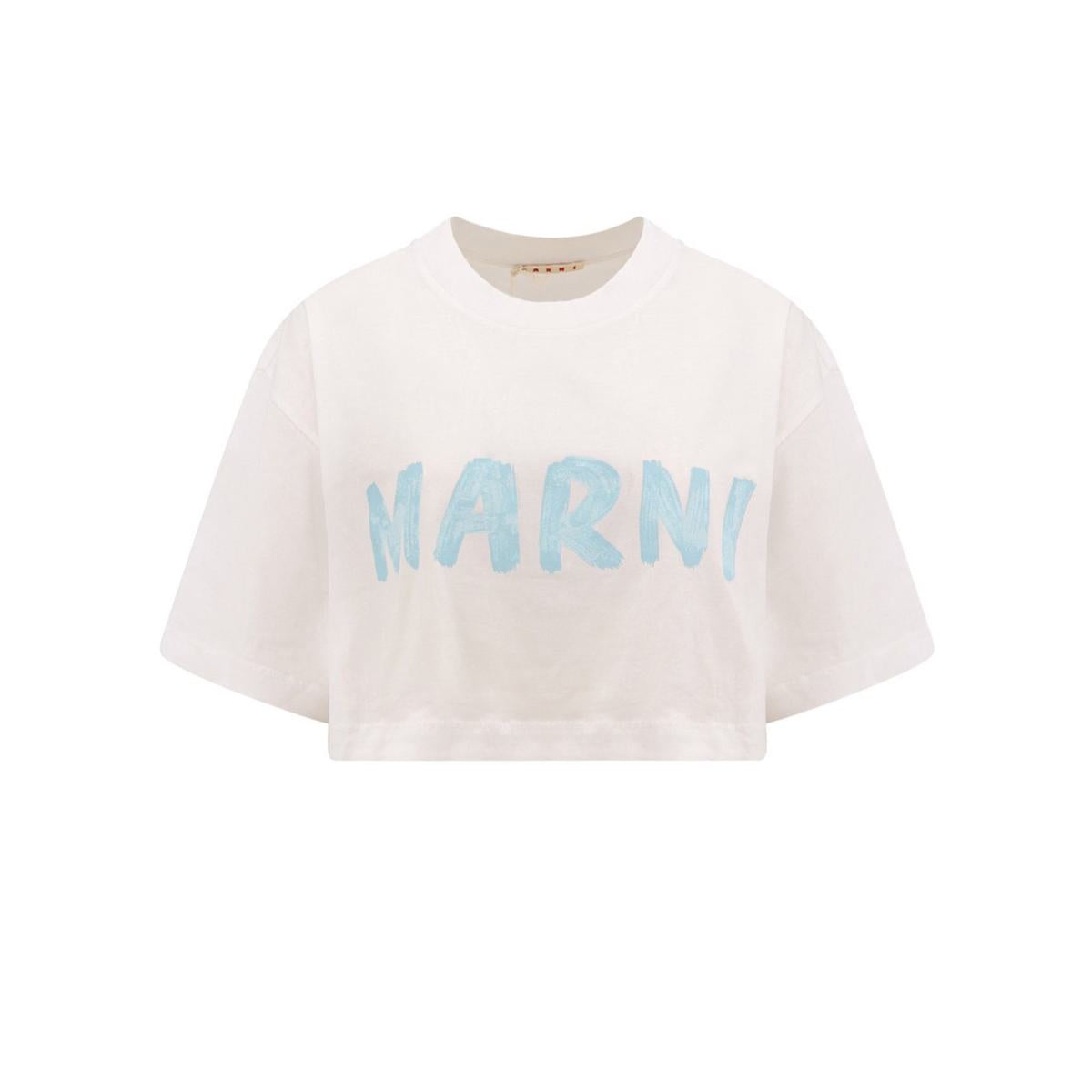 MARNI CROPPED LOGO T-SHIRT - 1