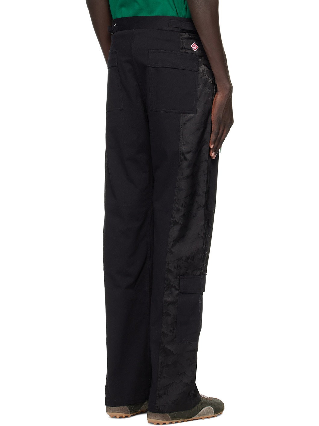 Black Nylon Mountain Camo Cargo Pants - 3