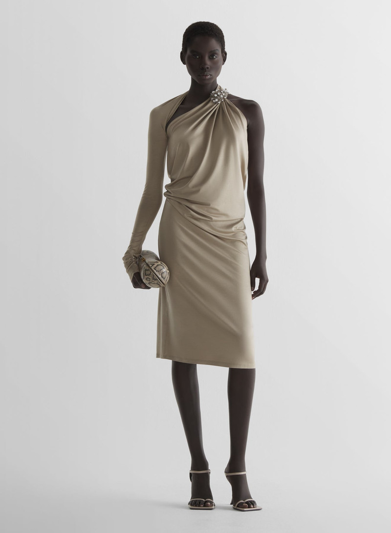 Draped jersey loop dress 1