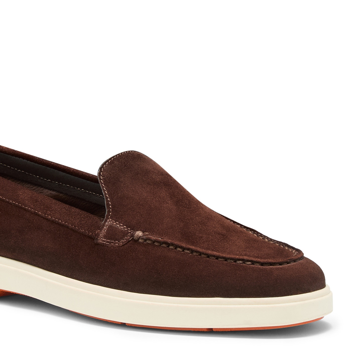 Women's dark brown suede loafer - 5