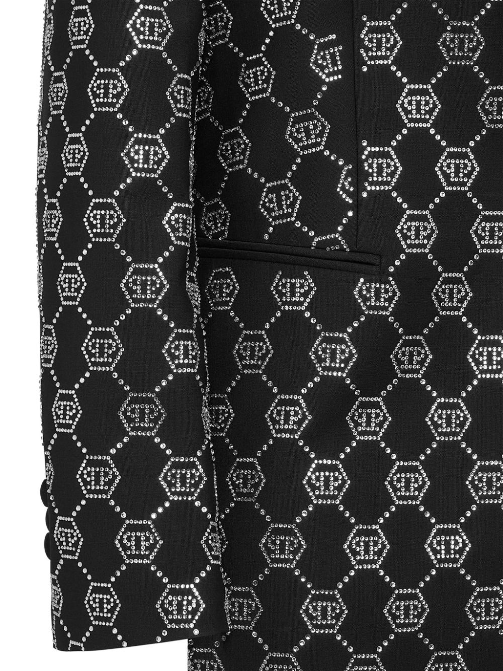 monogram-embellished wool blazer - 2