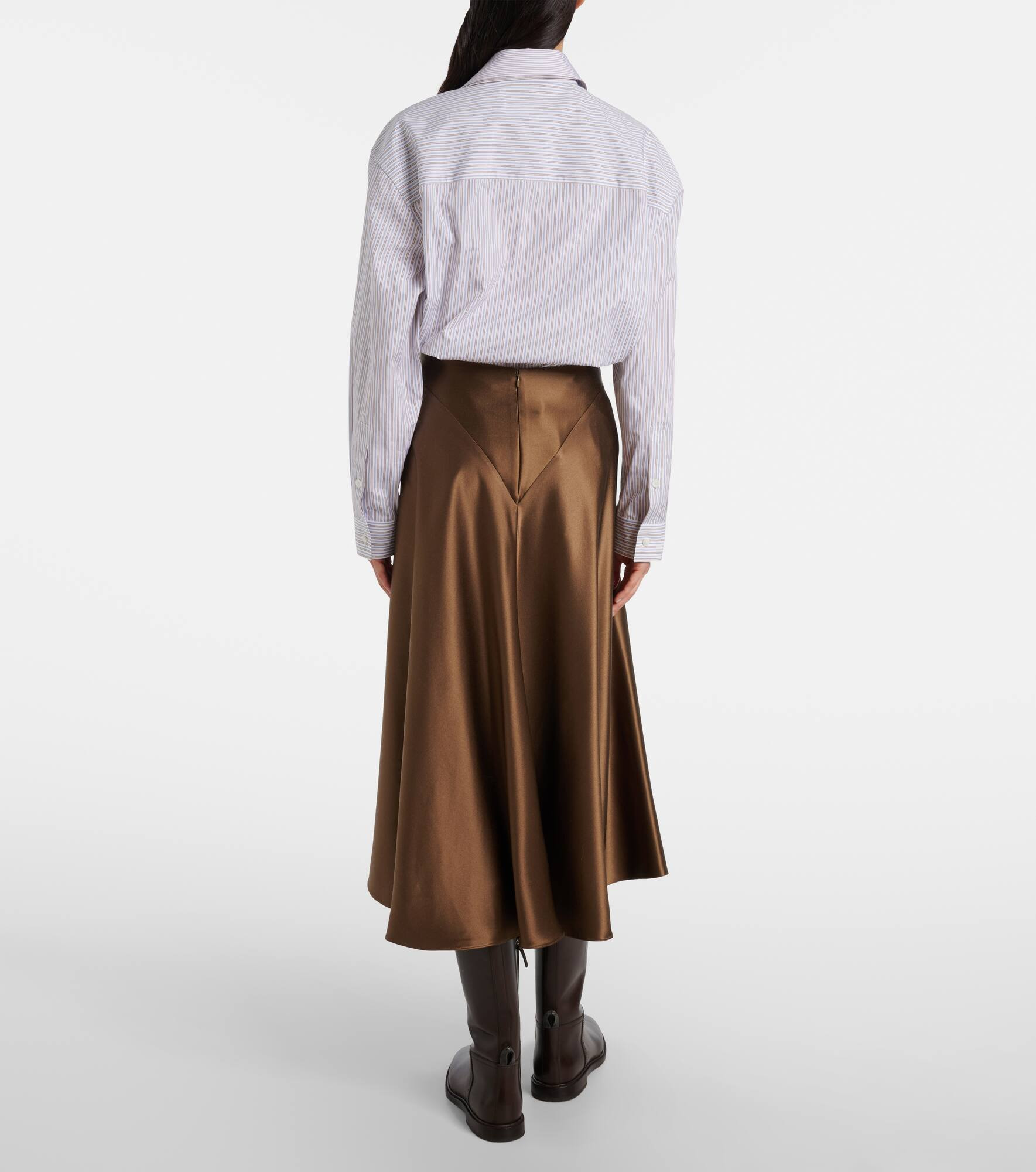 Ames silk satin midi skirt - 3