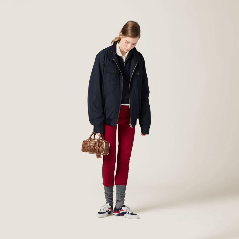Miu Miu Panama cotton blouson jacket with pockets outlook