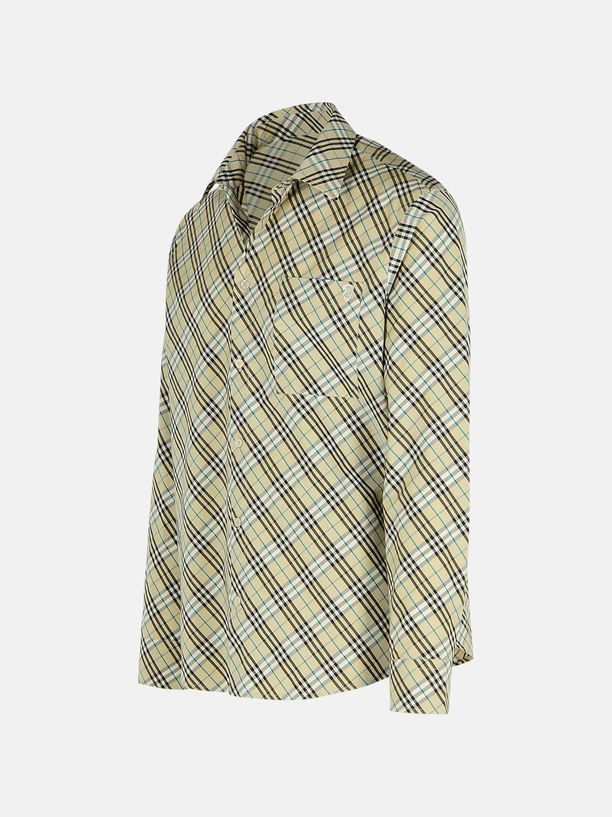 'CHECK' CREAM COTTON SHIRT - 2