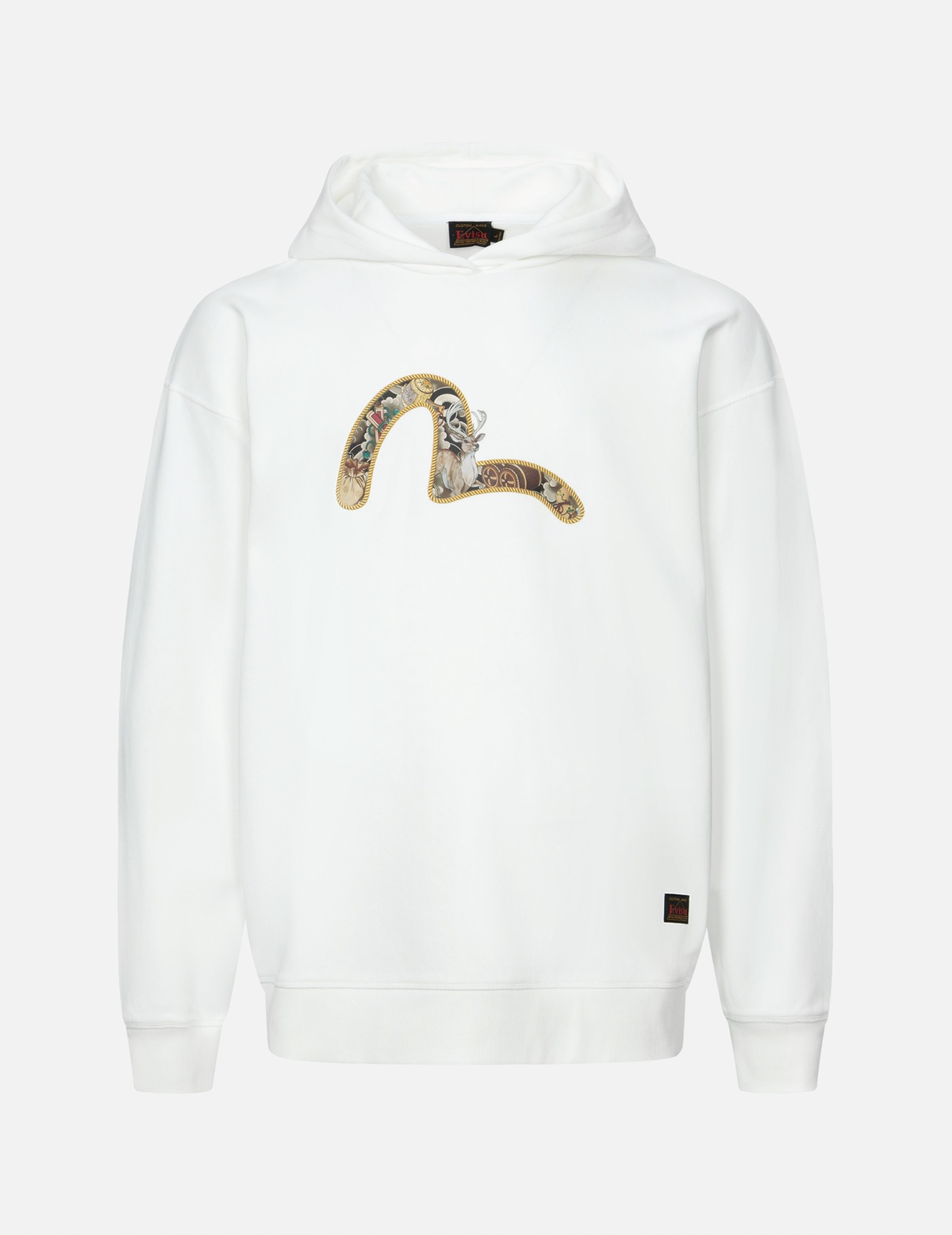 DEER AND TREASURE-PATTERN SEAGULL PRINT LOOSE FIT HOODIE - 1