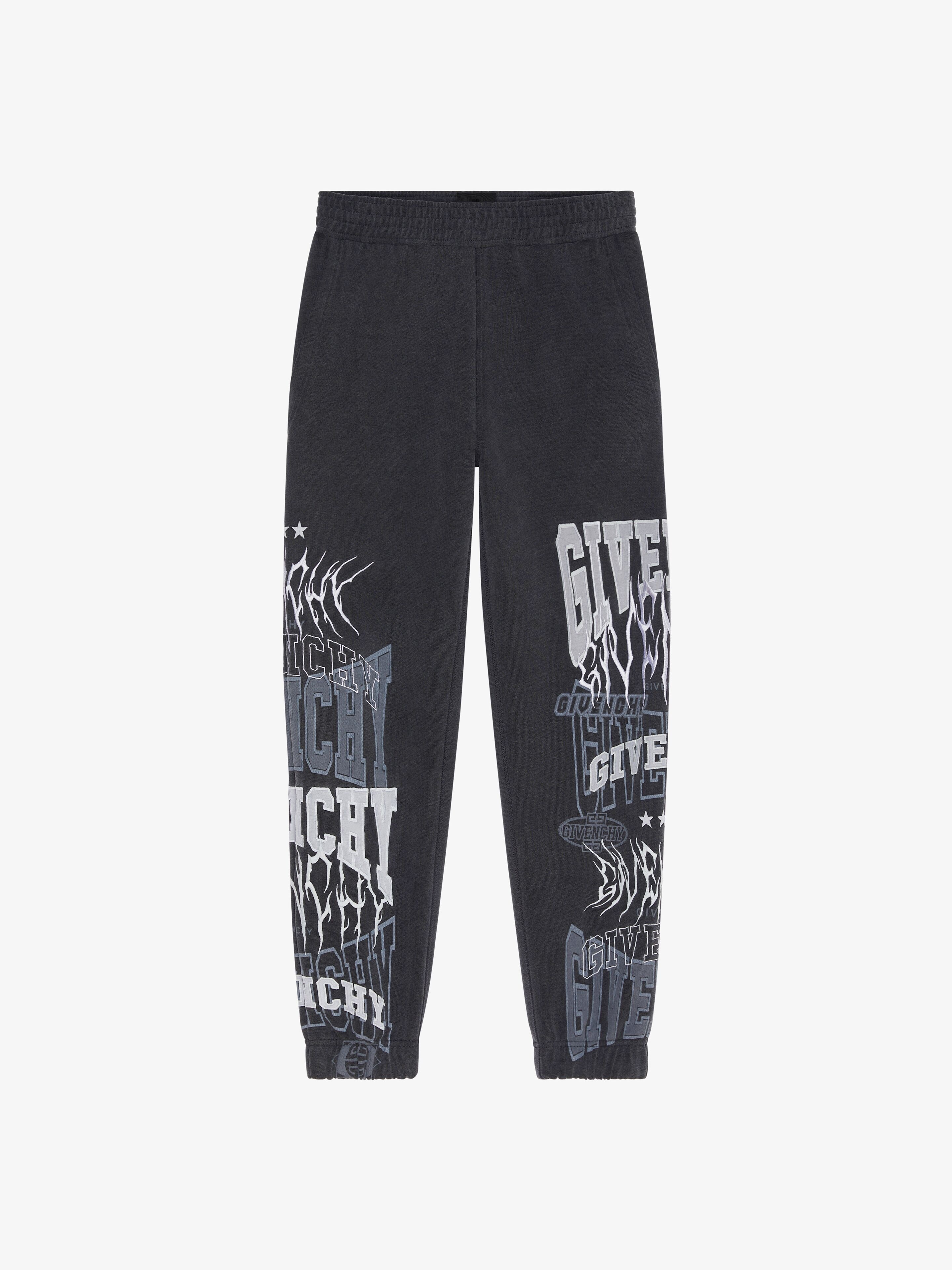 SLIM FIT JOGGER PANTS IN EMBROIDERED FELPA - 1