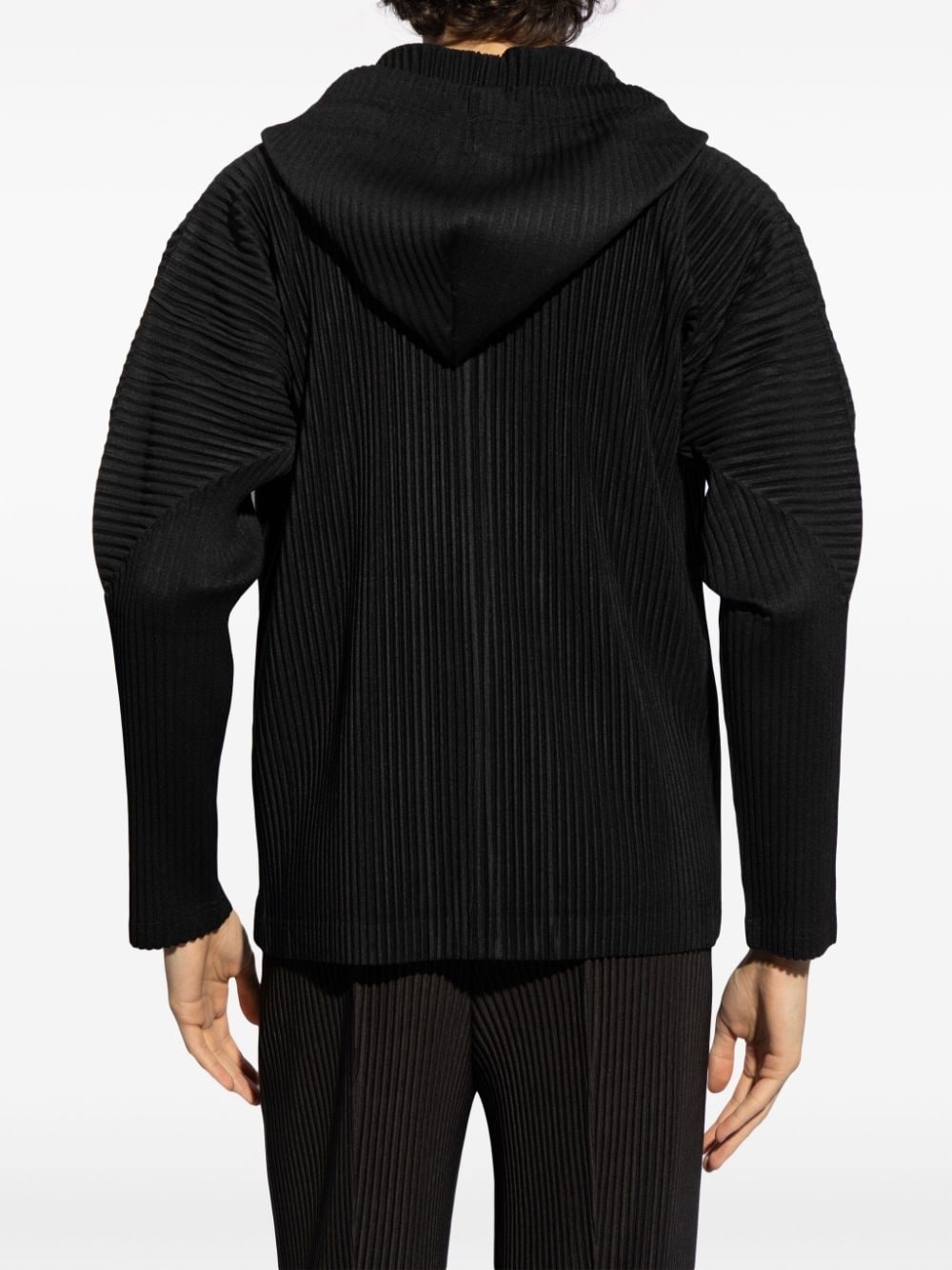 pleated zip-up hoodie - 4