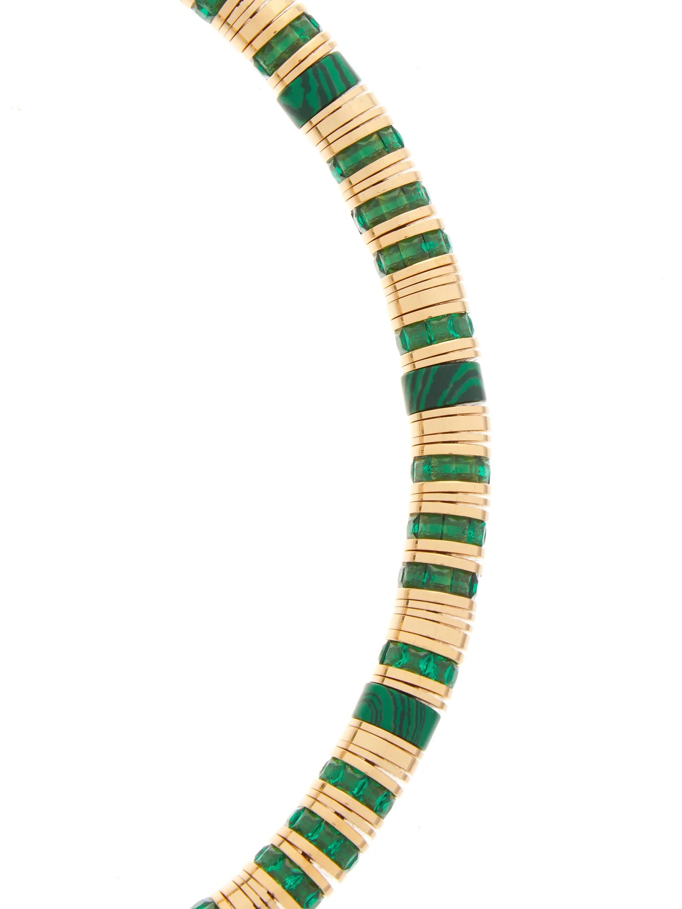 Malachite & 18kt gold-plated necklace - 3