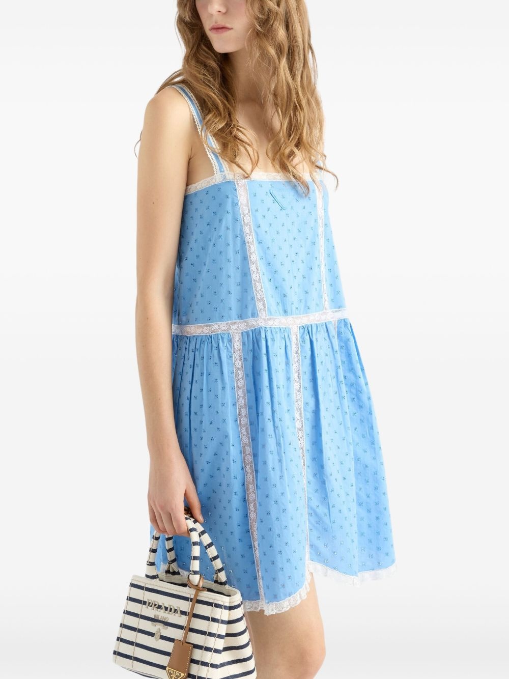 logo-embroidered mini dress - 4