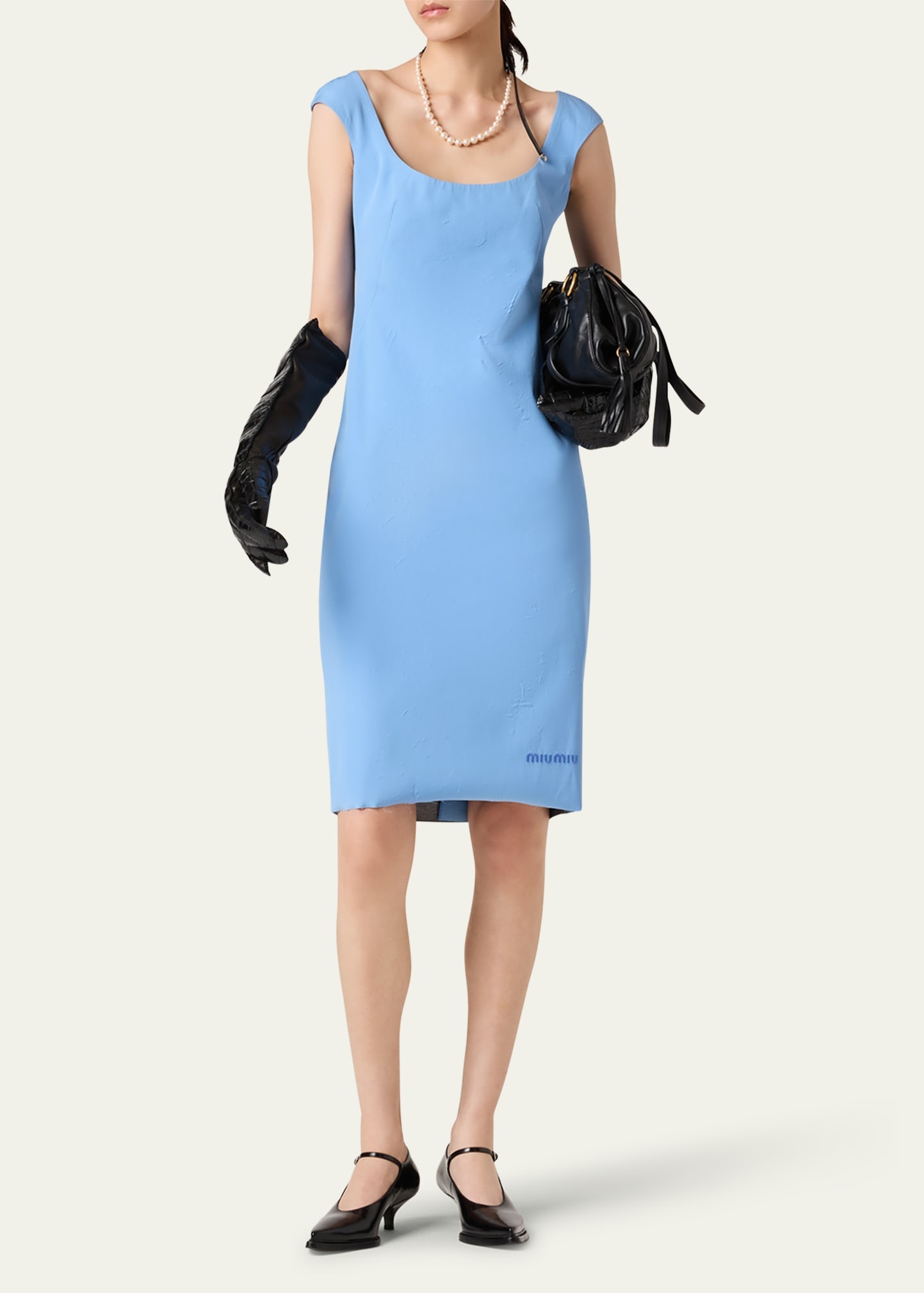 Cap-Sleeve Poplin Dress - 2