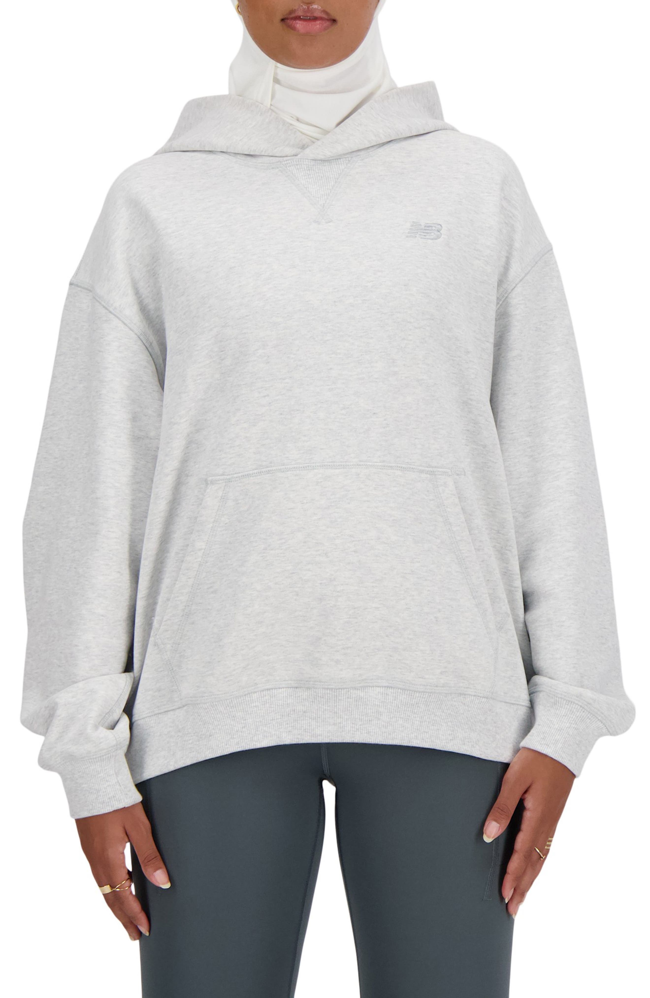 New Balance Athletics Oversize French Terry Hoodie in Ash Heather at Nordstrom - 1