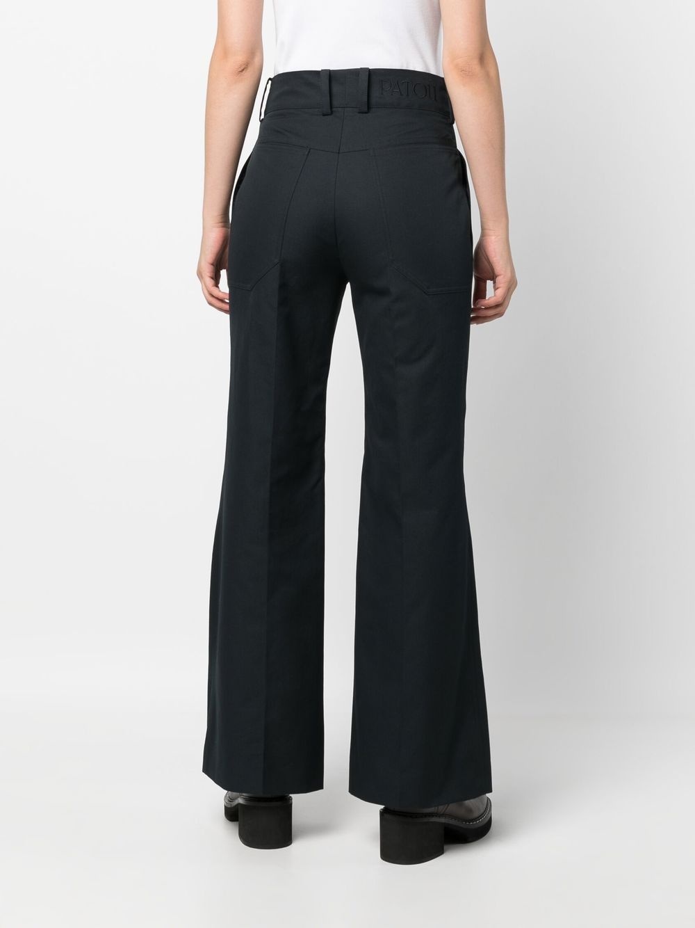 high-waisted flared trousers - 4