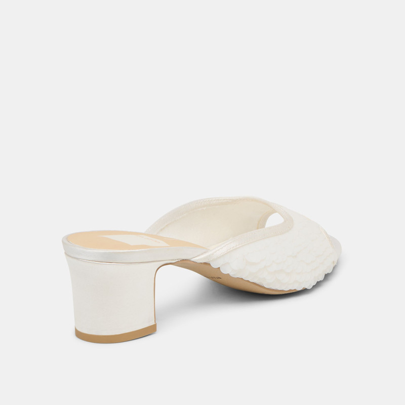 INGA HEELS OFF WHITE SEQUIN 5