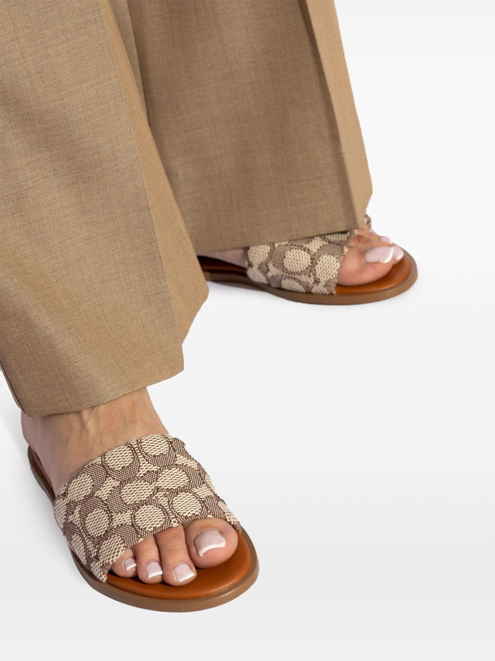 monogram-print leather sandals - 6