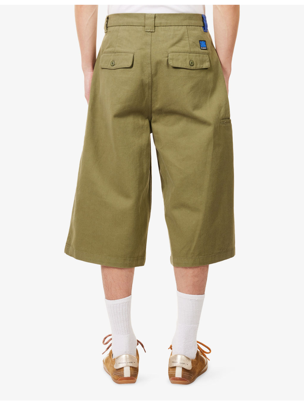 Pleat-Front Long Twill-Cotton Shorts - 4
