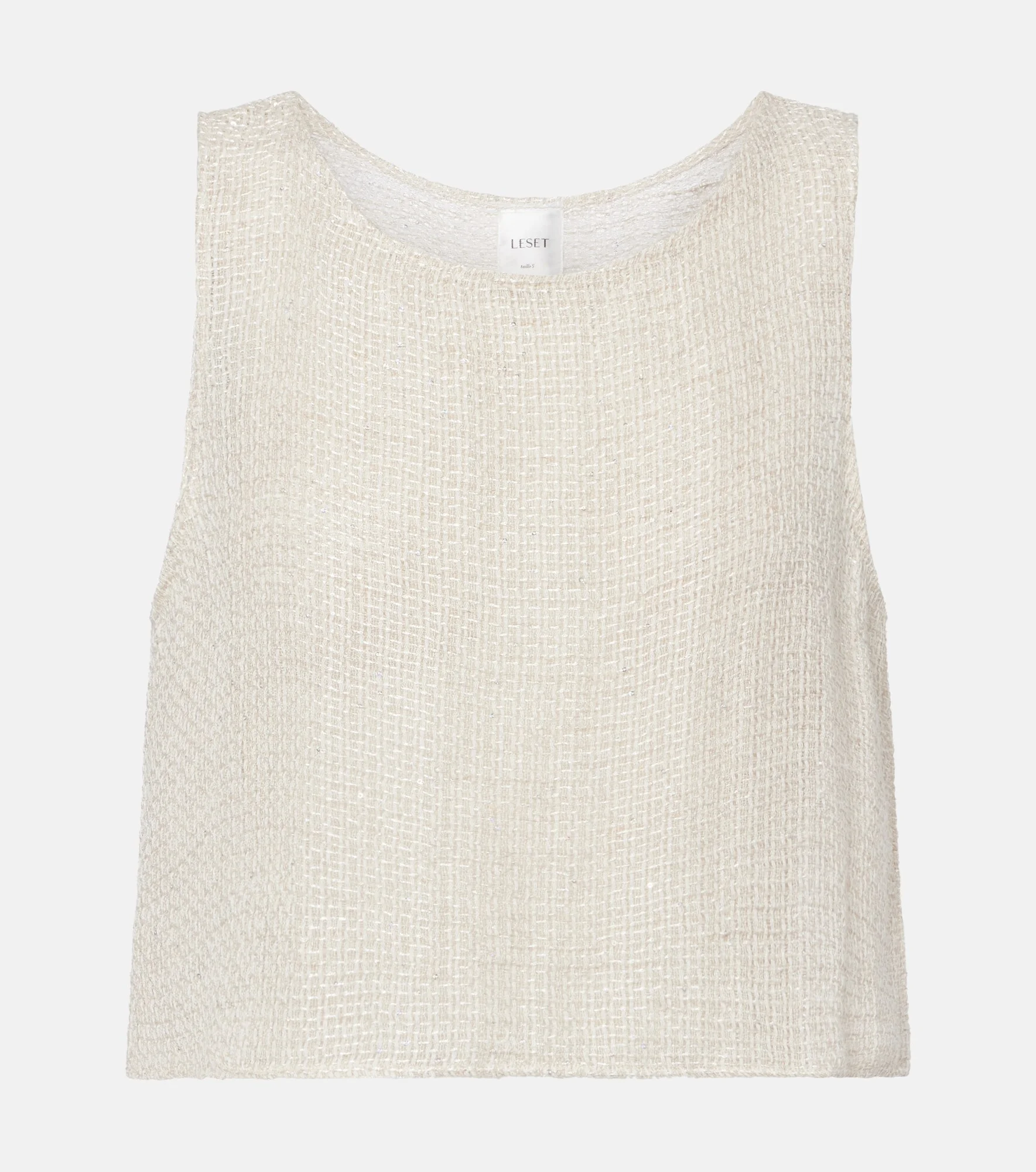 Stella sequined linen-blend tank top - 1