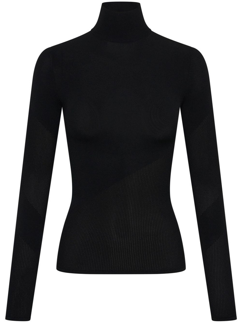 Helix mesh-detail knitted top 1