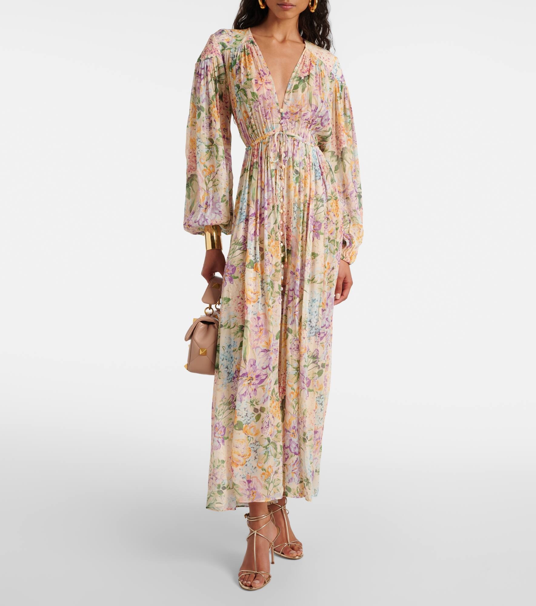 Halliday gathered floral maxi dress - 2