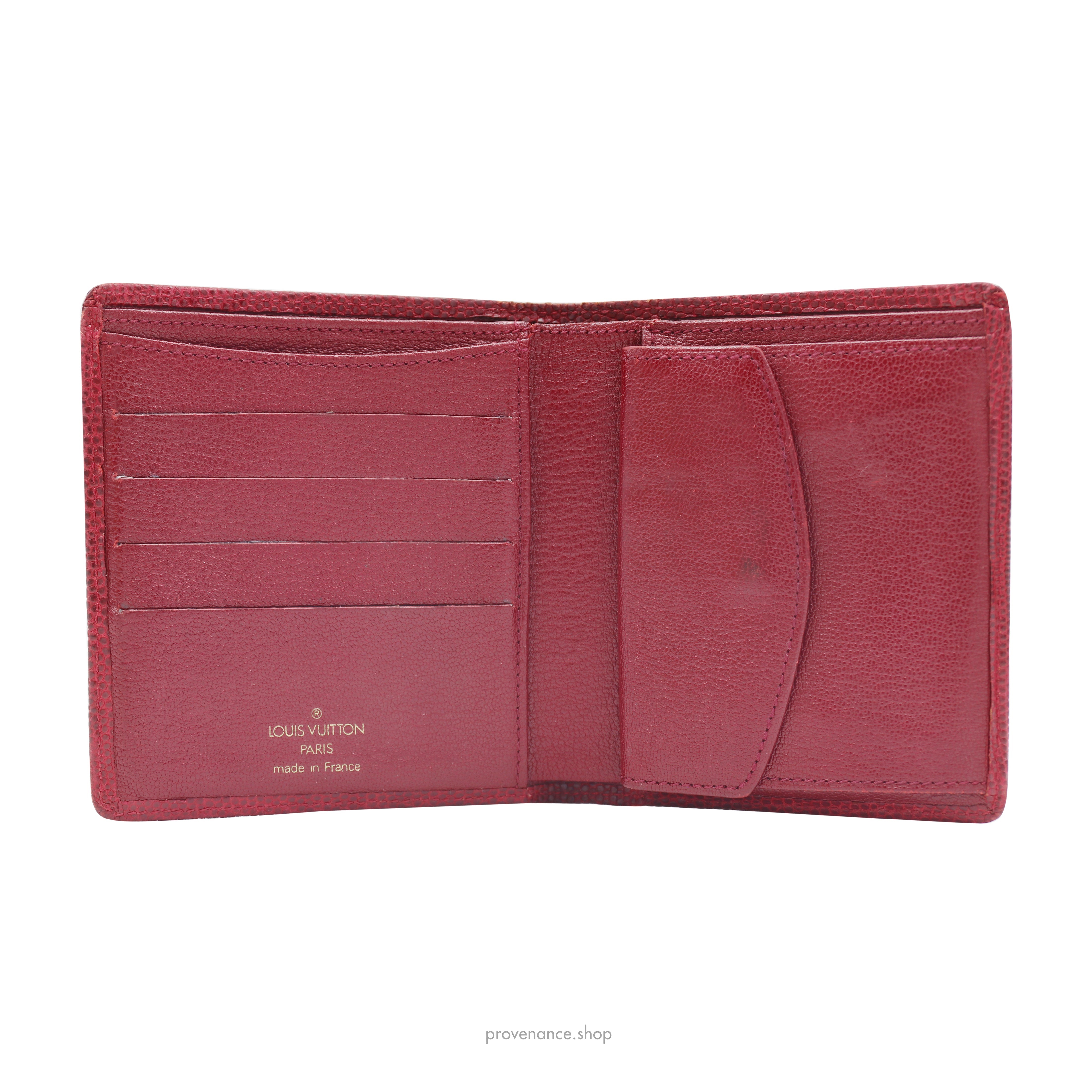Louis Vuitton Tall Bifold Wallet - Rubis Lizard Leather - 6