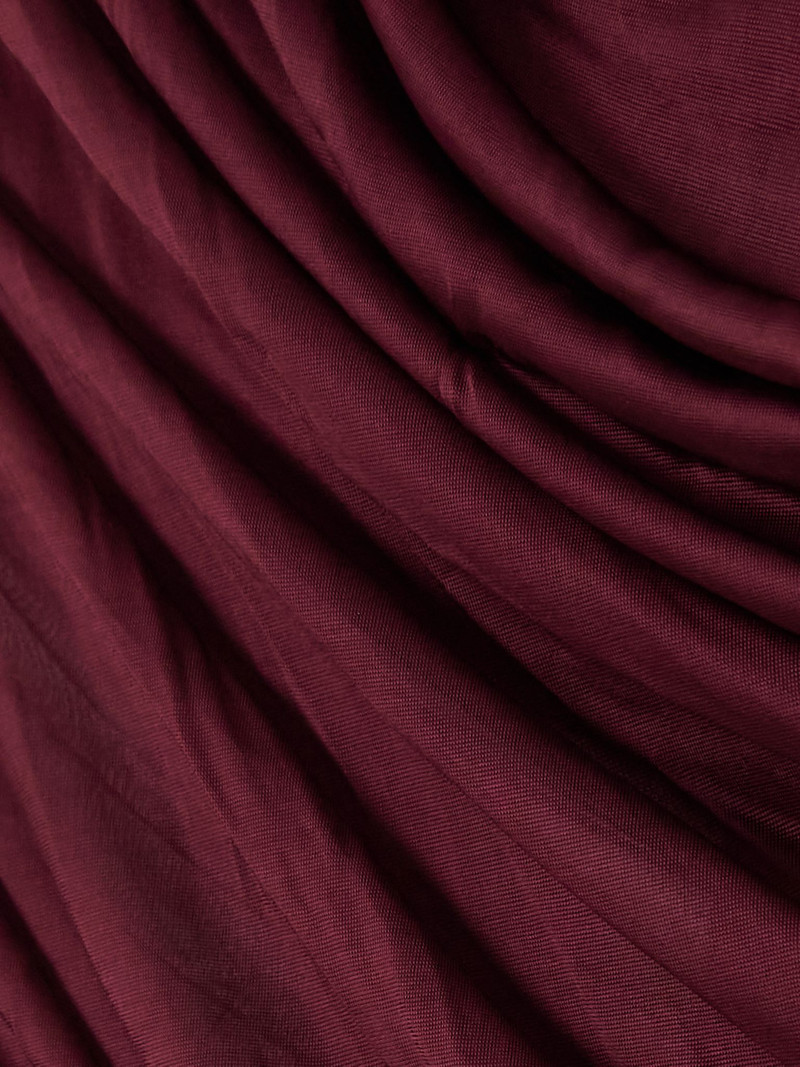 Draped ruched jersey turtleneck top Burgundy 5