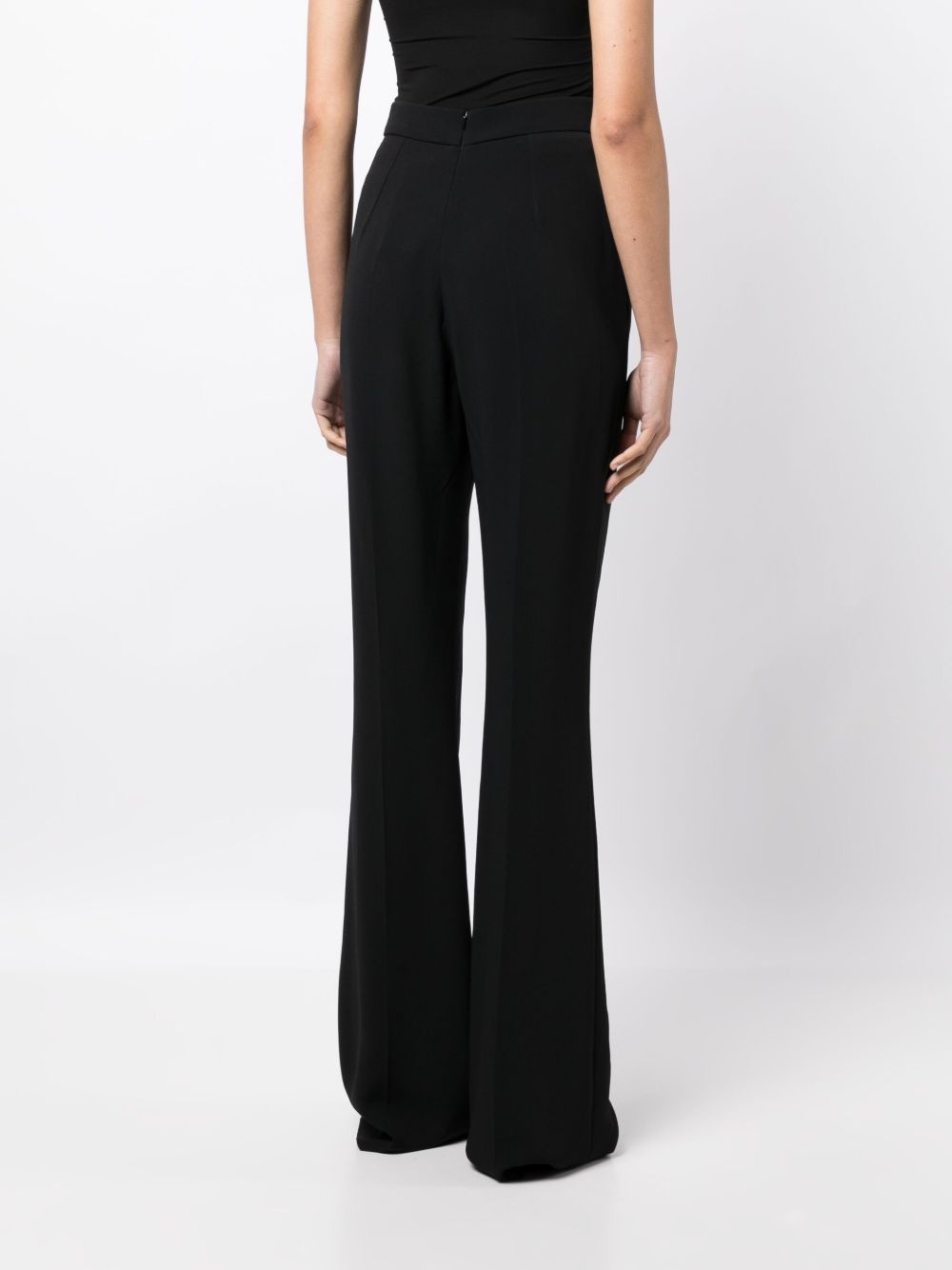 chain-detail high-waisted flared trousers - 4