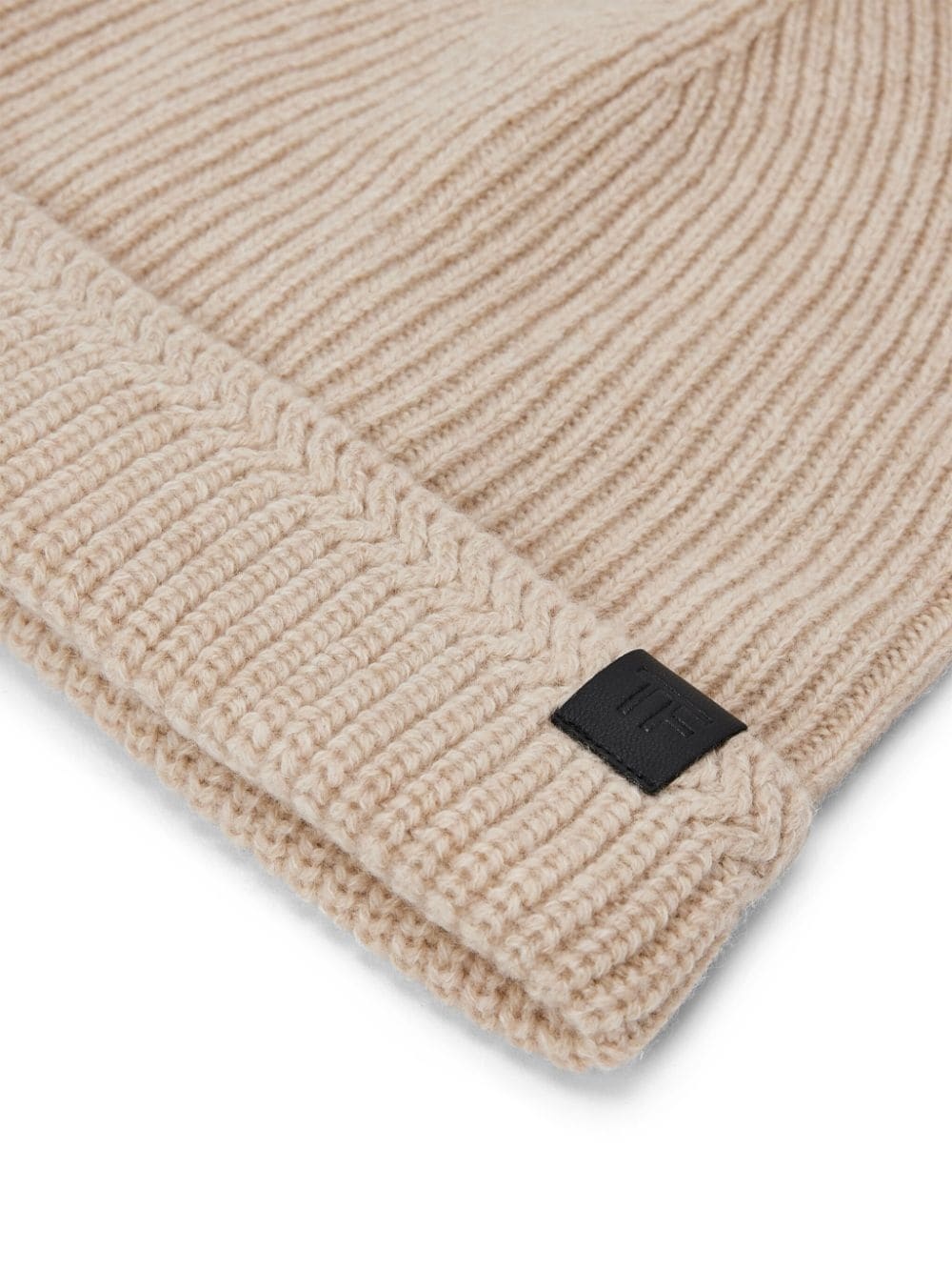 logo-patch ribbed-knit beanie - 2