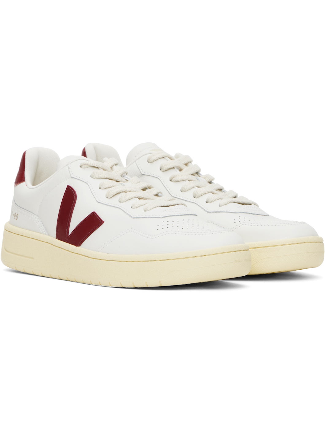 White V-90 Leather Sneakers - 4