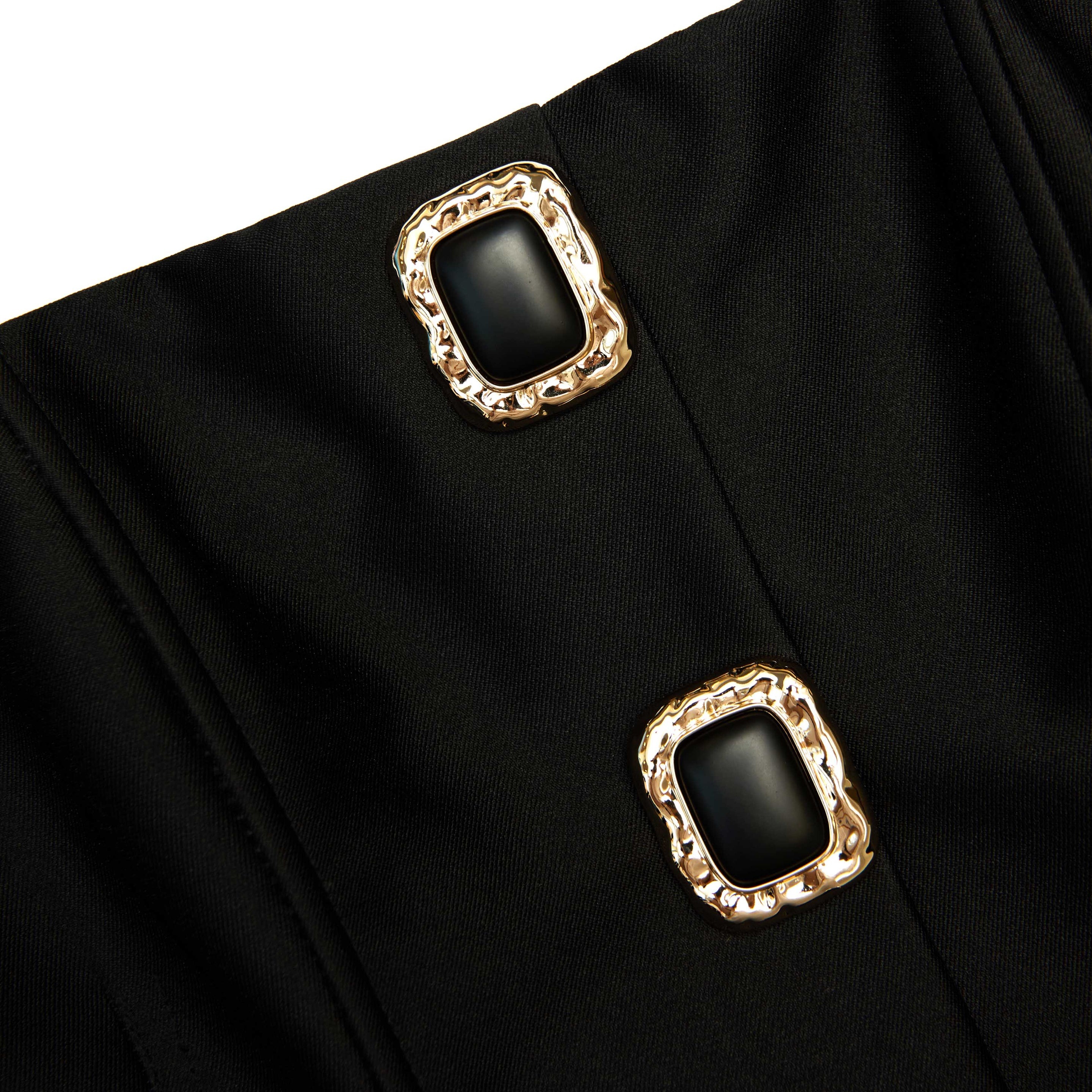 Black Taffeta Bandeau Top - 5