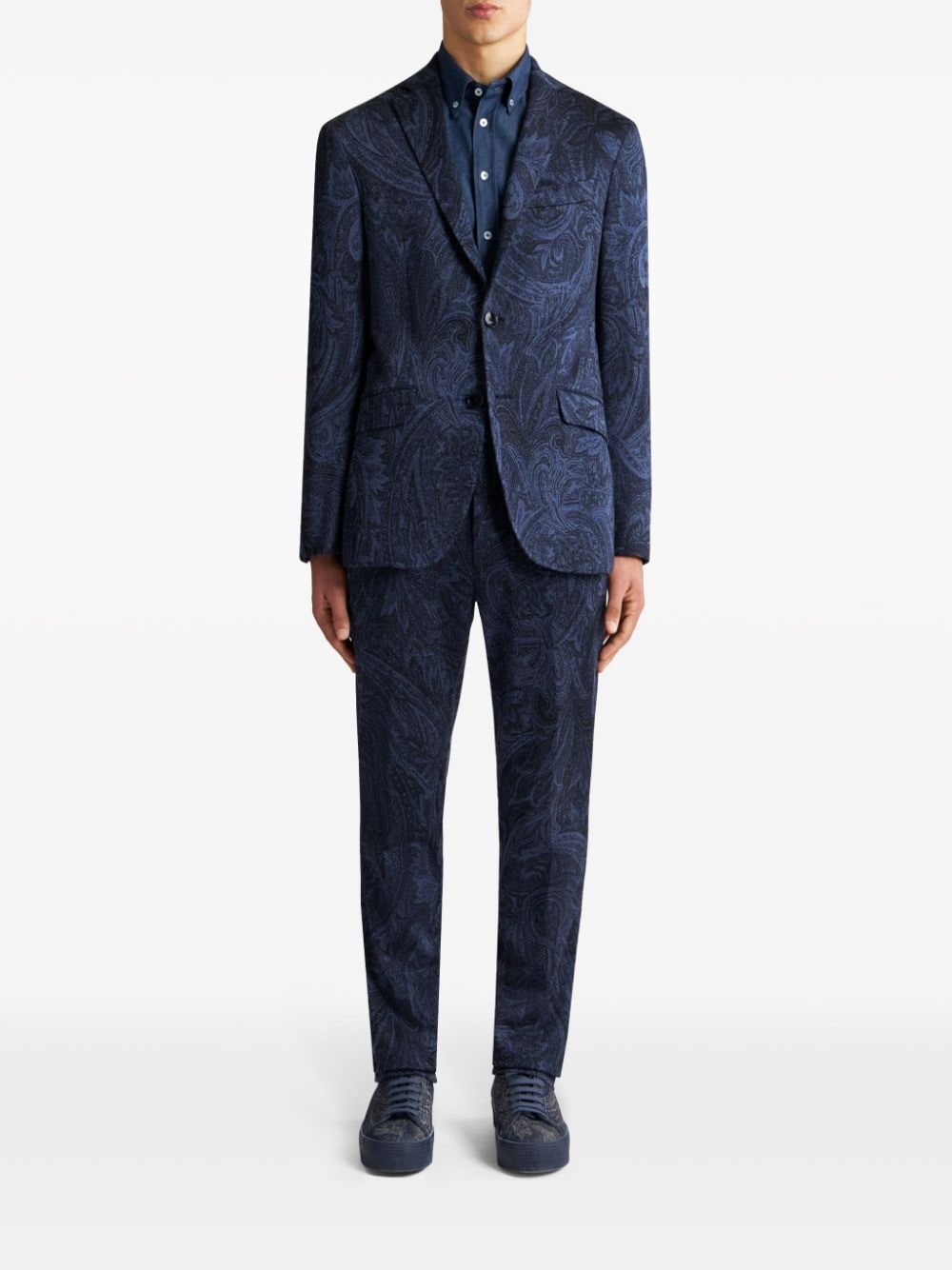 paisley-print single-breasted blazer - 3