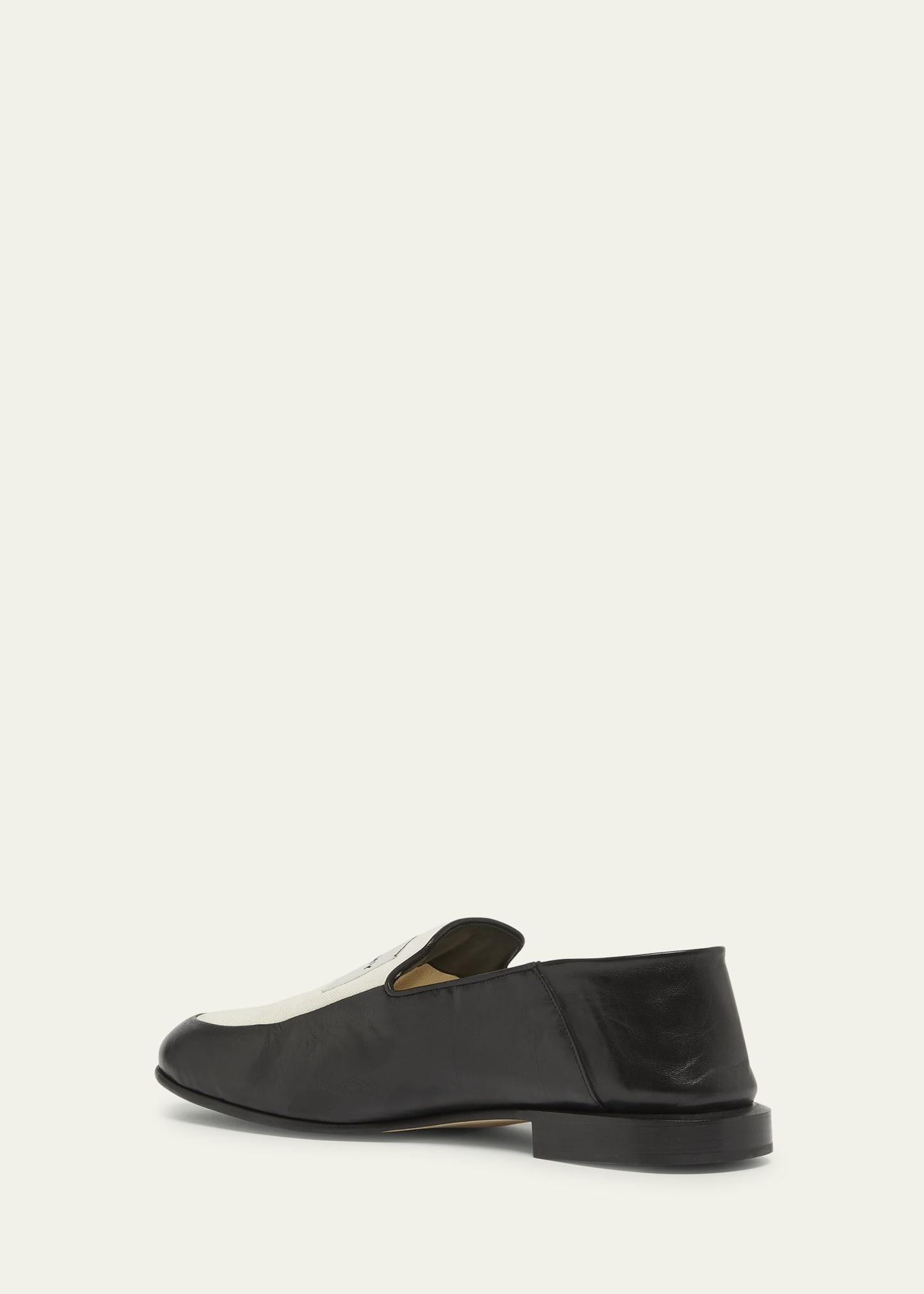 Men's Label Leather and Canvas Loafers - 4