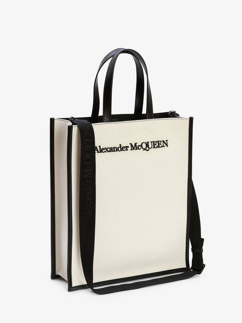 North South Tote Bag in Beige - 2