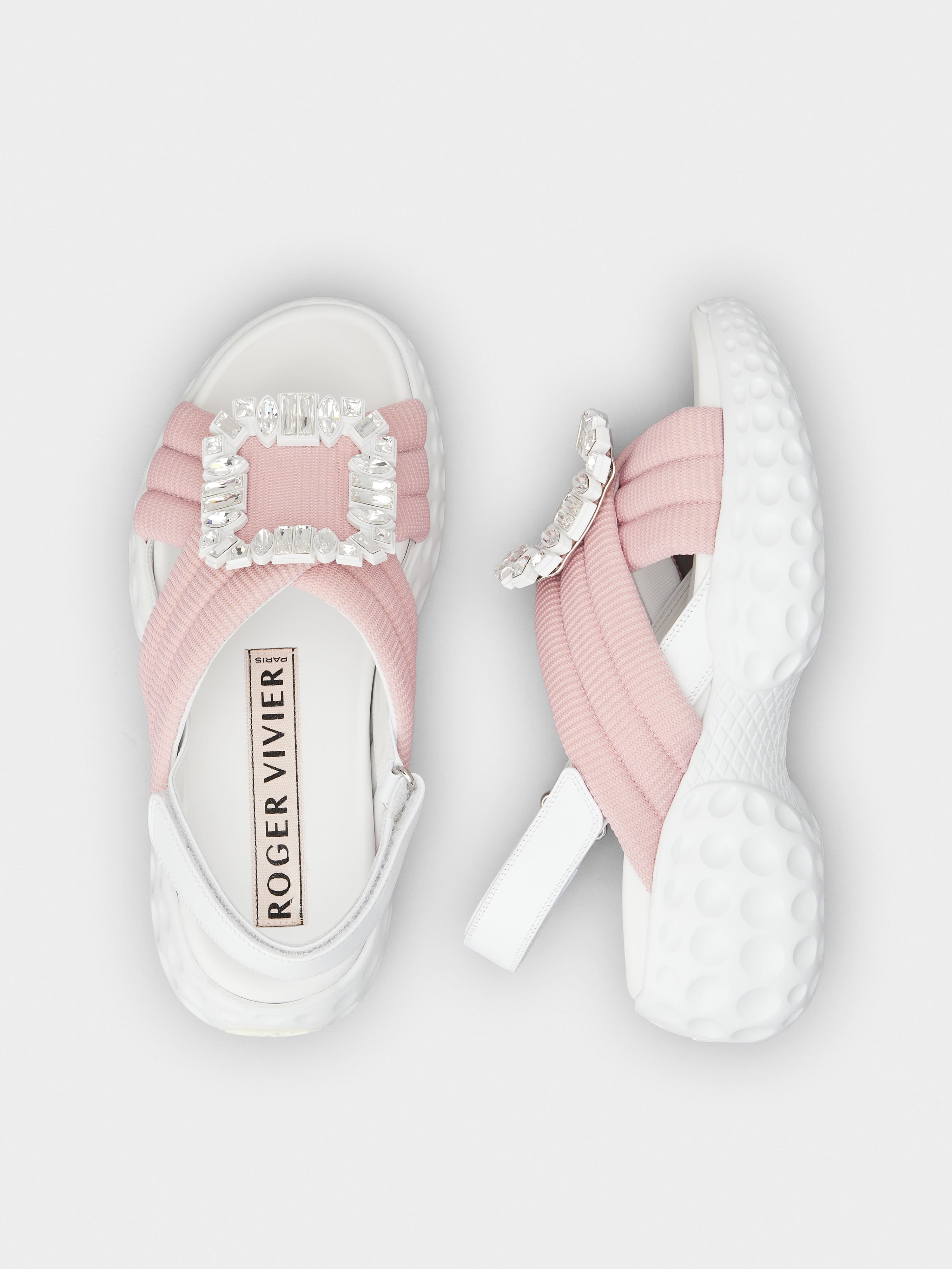 Viv' Run Light Strass Buckle Sandals in Fabric - 4