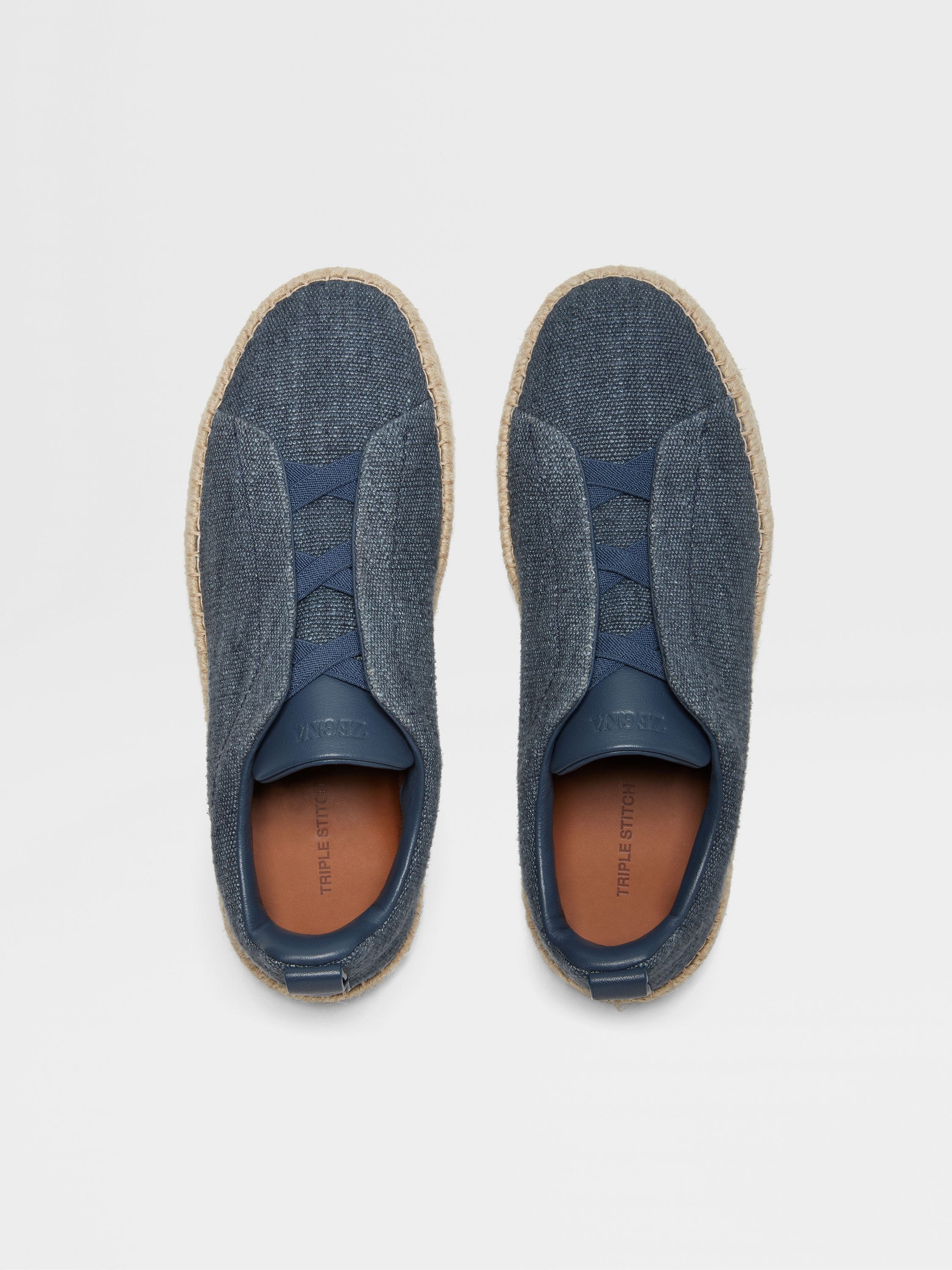 BLUE LINEN BLEND TRIPLE STITCH™ ESPADRILLES - 3