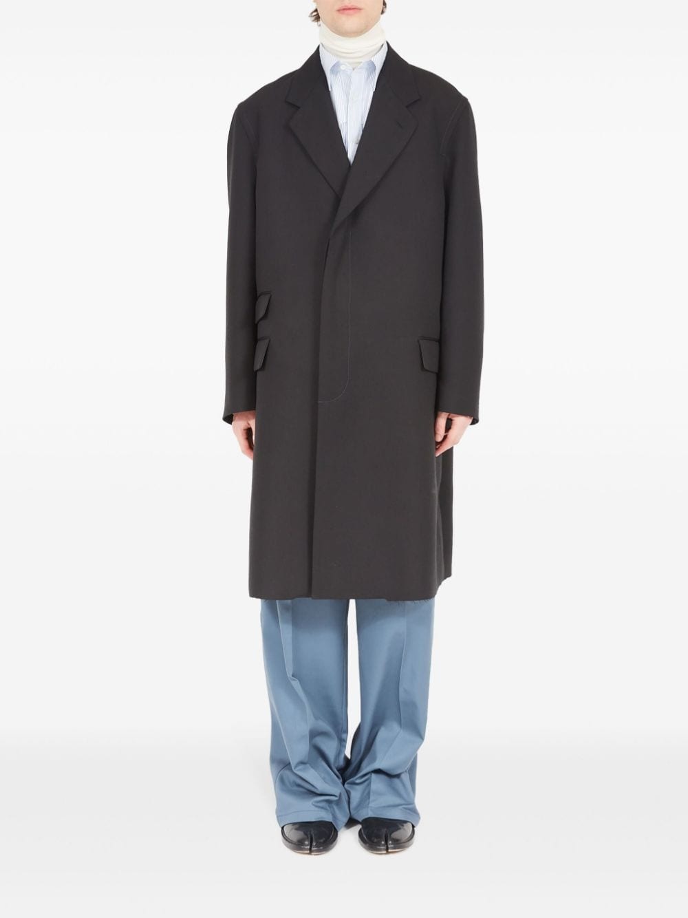 single-breasted mid-length coat - 2