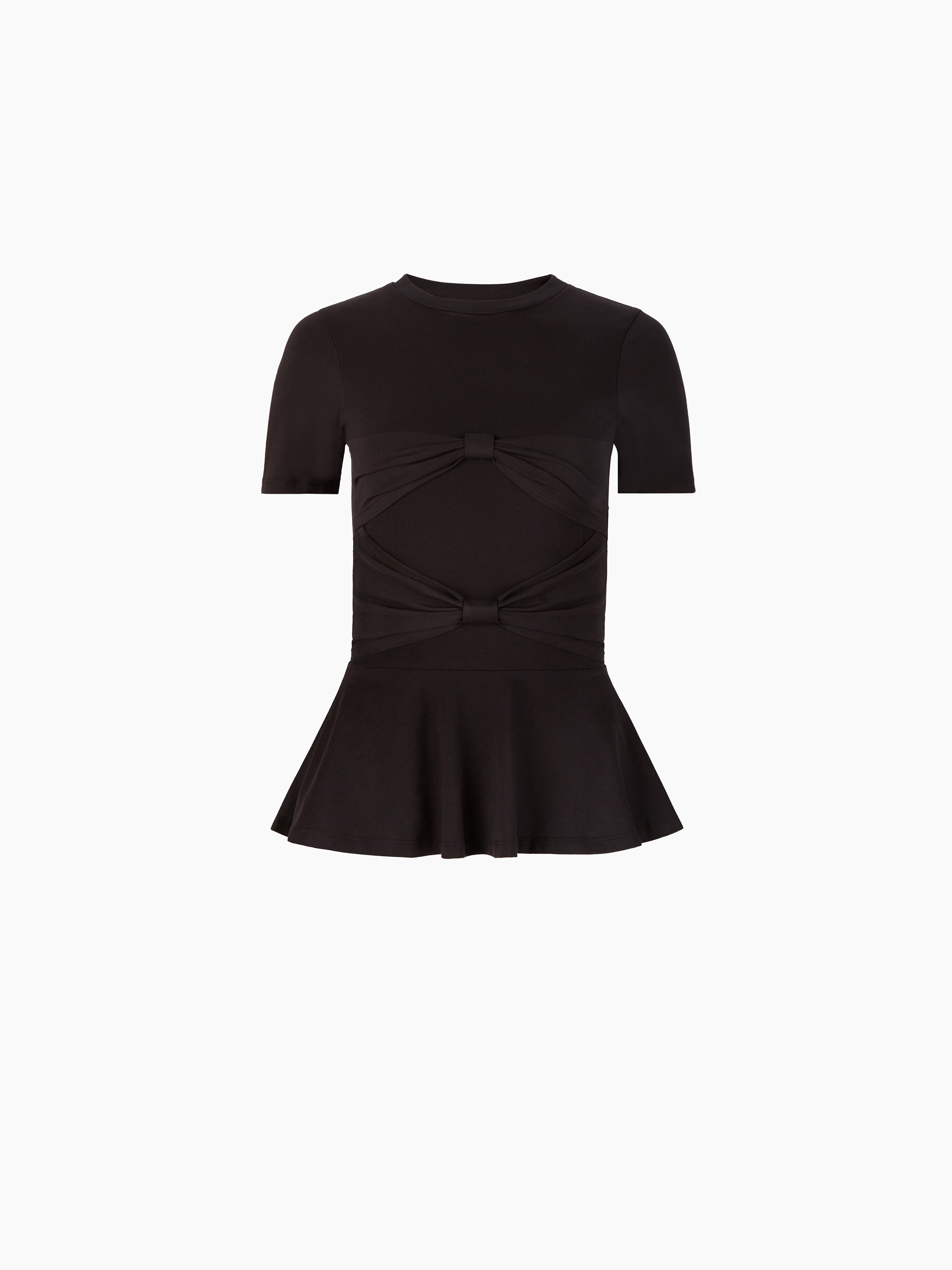 PEPLUM T-SHIRT WITH BOW DETAIL - 5