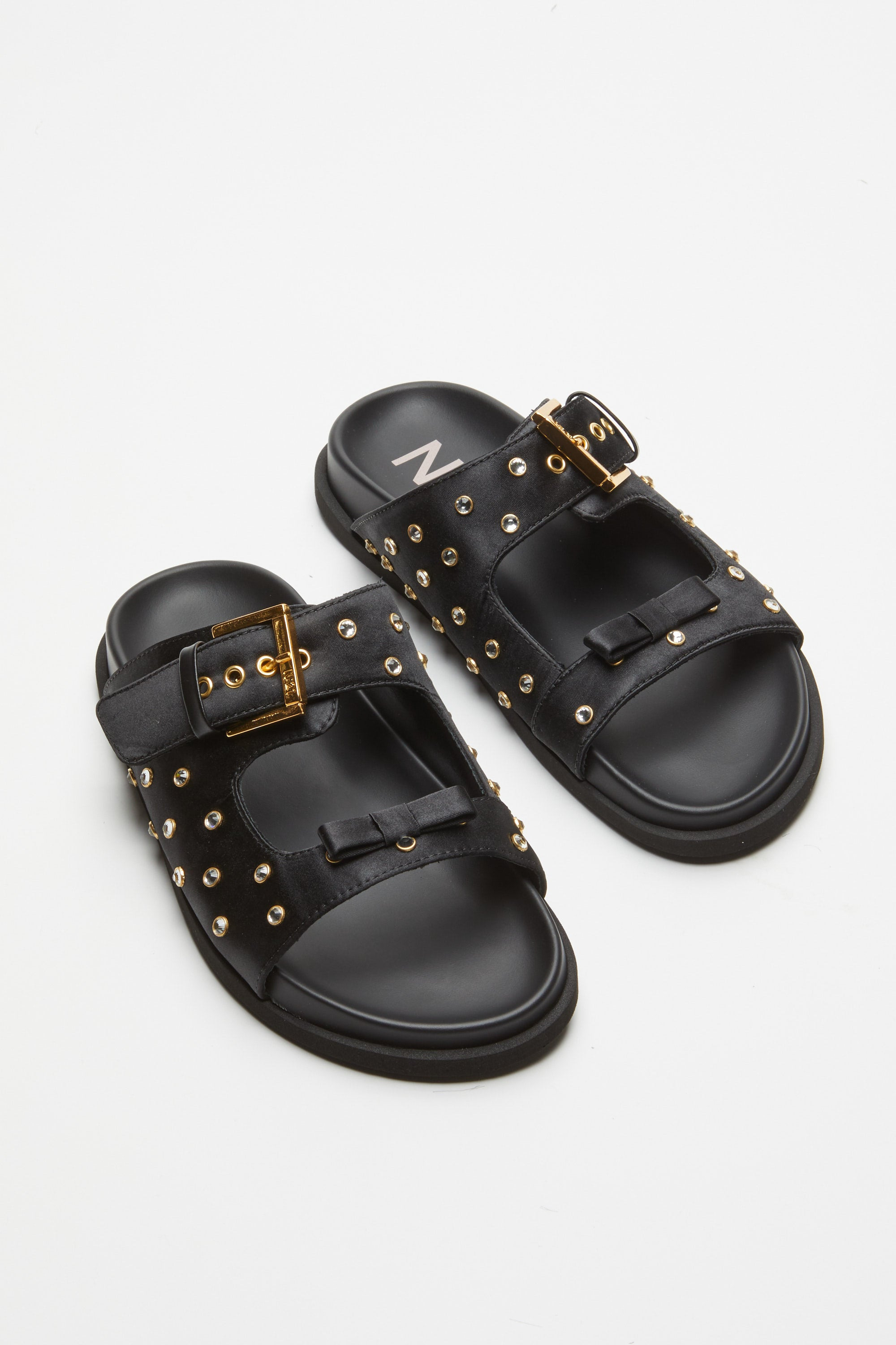 CRYSTAL-EMBELLISHED LEATHER SANDALS - 5