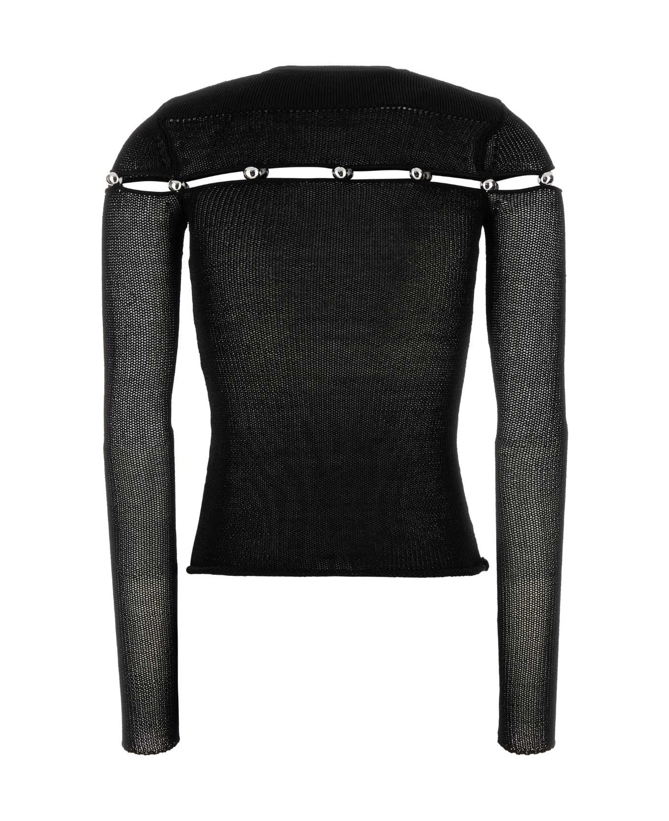 Black Viscose Blend Elisie Sweater - 2