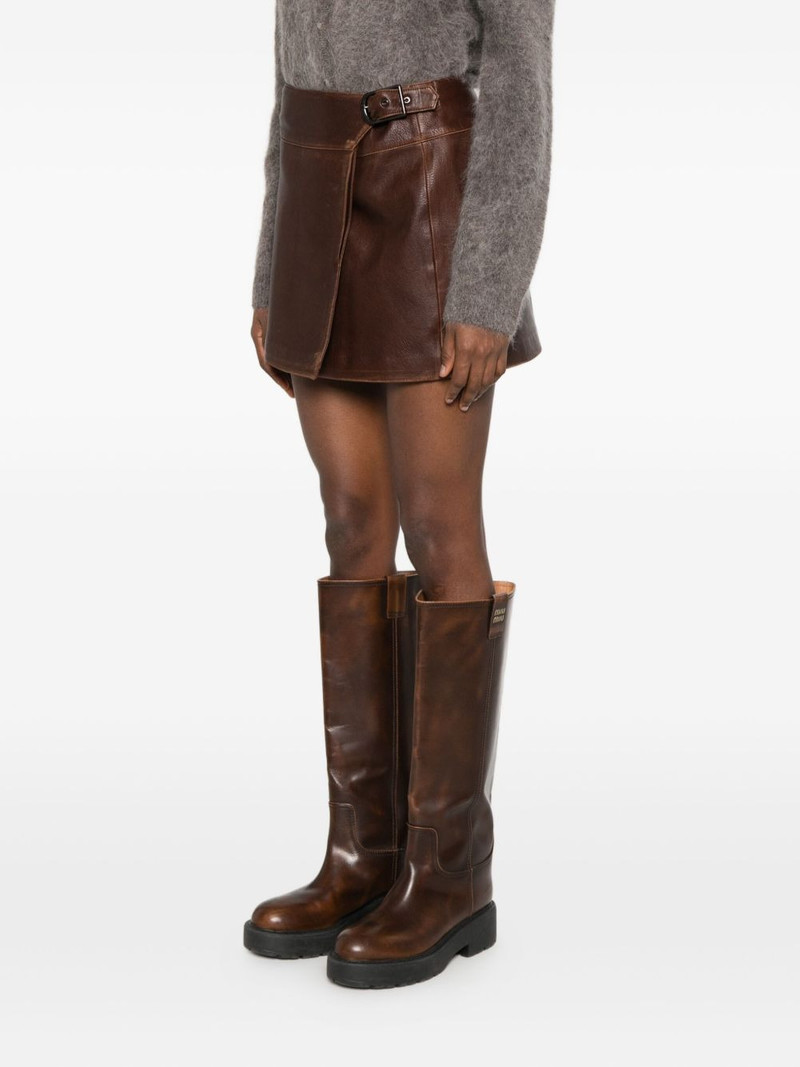 buckled faux-leather mini skirt 3