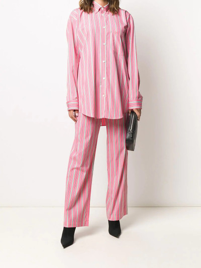 BALENCIAGA vertical-stripe oversized shirt outlook