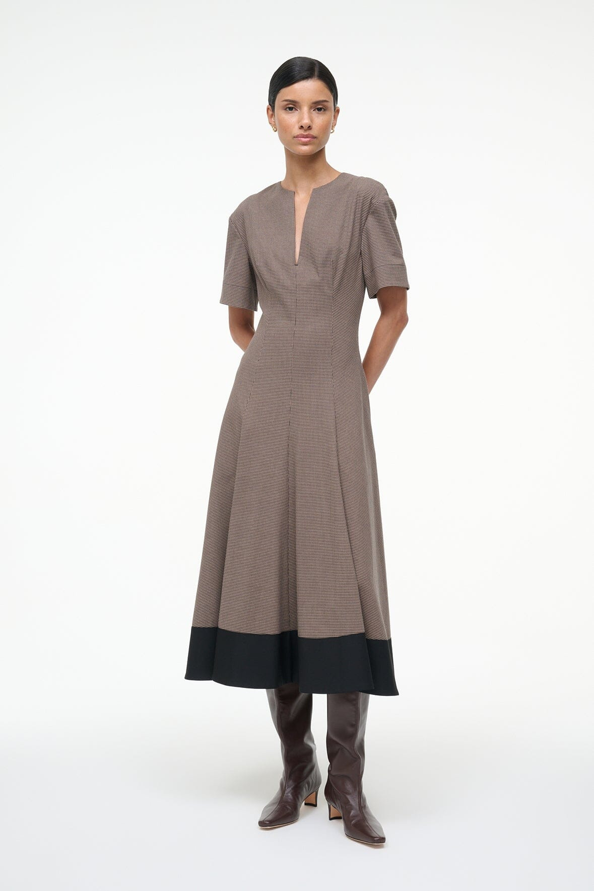 STAUD FRANCES DRESS HOUNDSTOOTH - 9