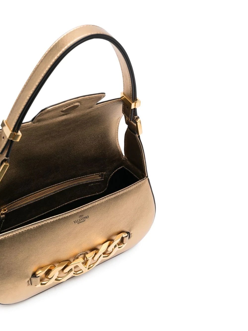 metallic-effect leather shoulder bag - 5